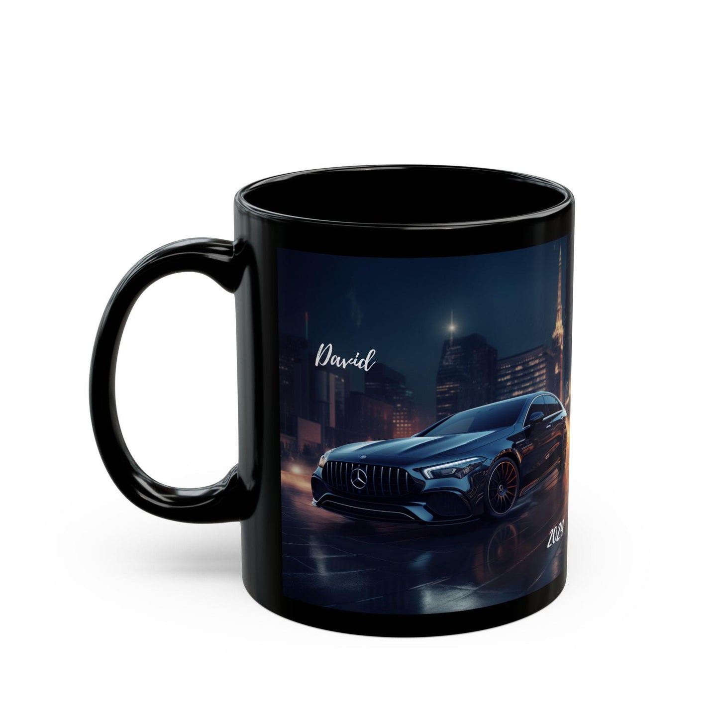 Mug, 11oz Sexy Personalized Black Mercedes Mug, Luxury Car Design, Xmas Gift, gift for Entrepreneur, stock broker gift, Personalized Black