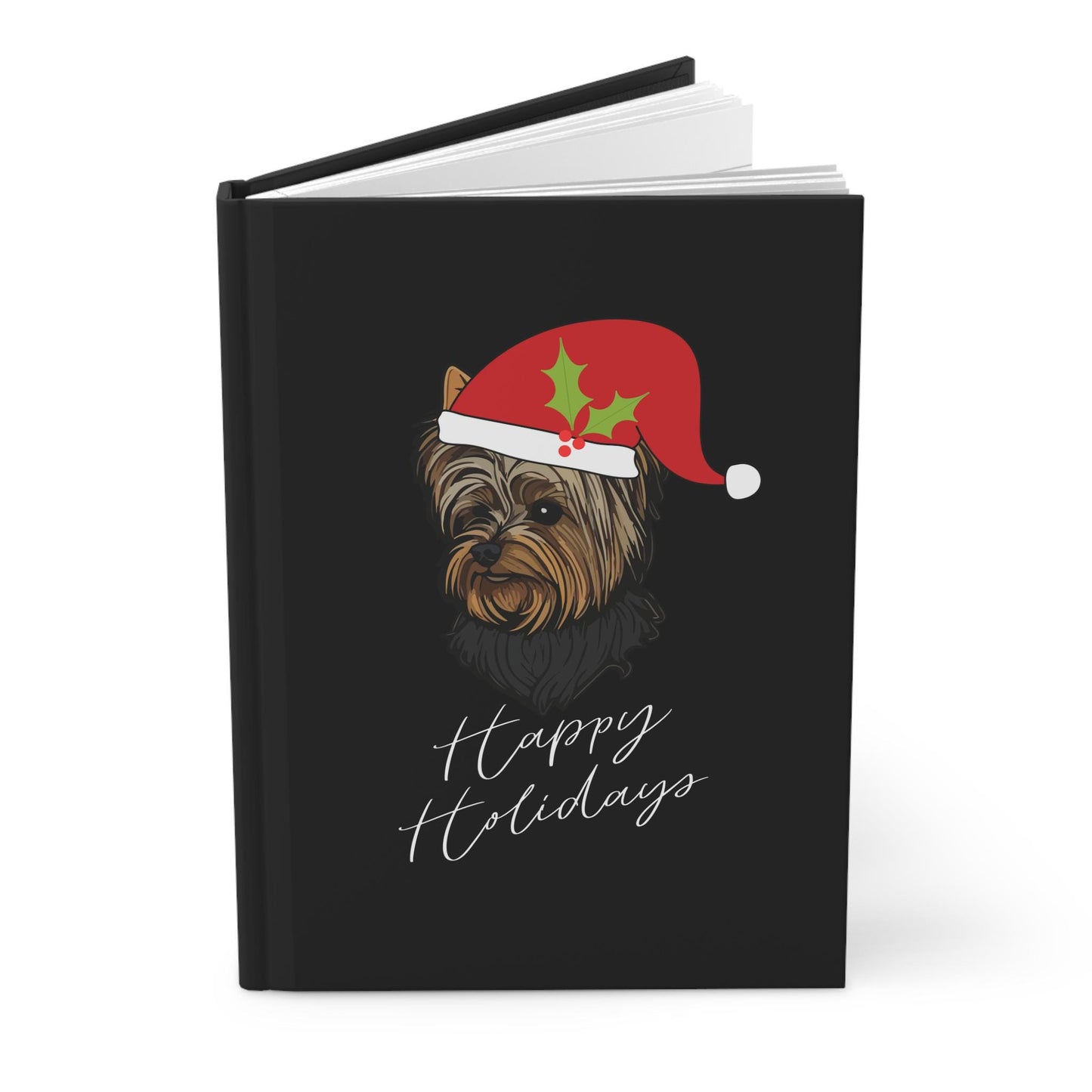 Xmas Yorkie Design Hardcover Journal | Yorkie Puppy Daily Notebook | Holiday Inspired Journal | Perfect Xmas Gift | Personal Journal