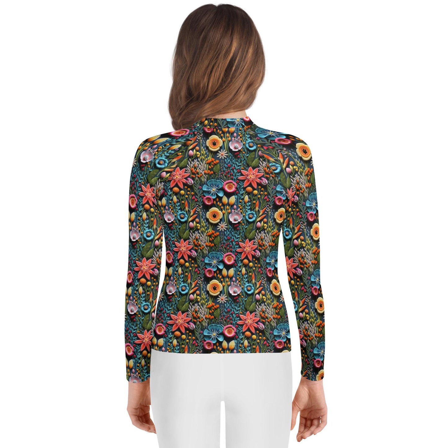 Youth Colorful Stylish Rash Guard - Vibrant Protection for Active Kids!"