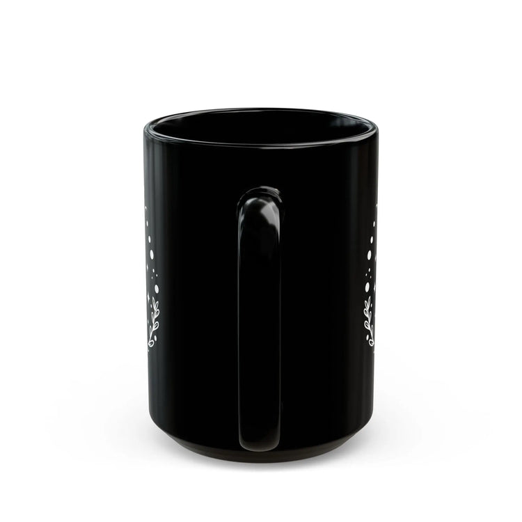 Black Mug (11oz, 15oz), Black Cat Moon Phase Mug, Astrology designed Coffee Mug , Multisize Moon tea cup, spellbound cat mug