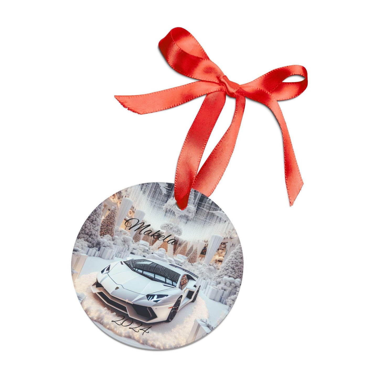 Luxury Car Acrylic Ornament, Personalized Holiday Décor, Christmas Tree Decoration, Unique Gift for Car Enthusiasts, Lamborghini