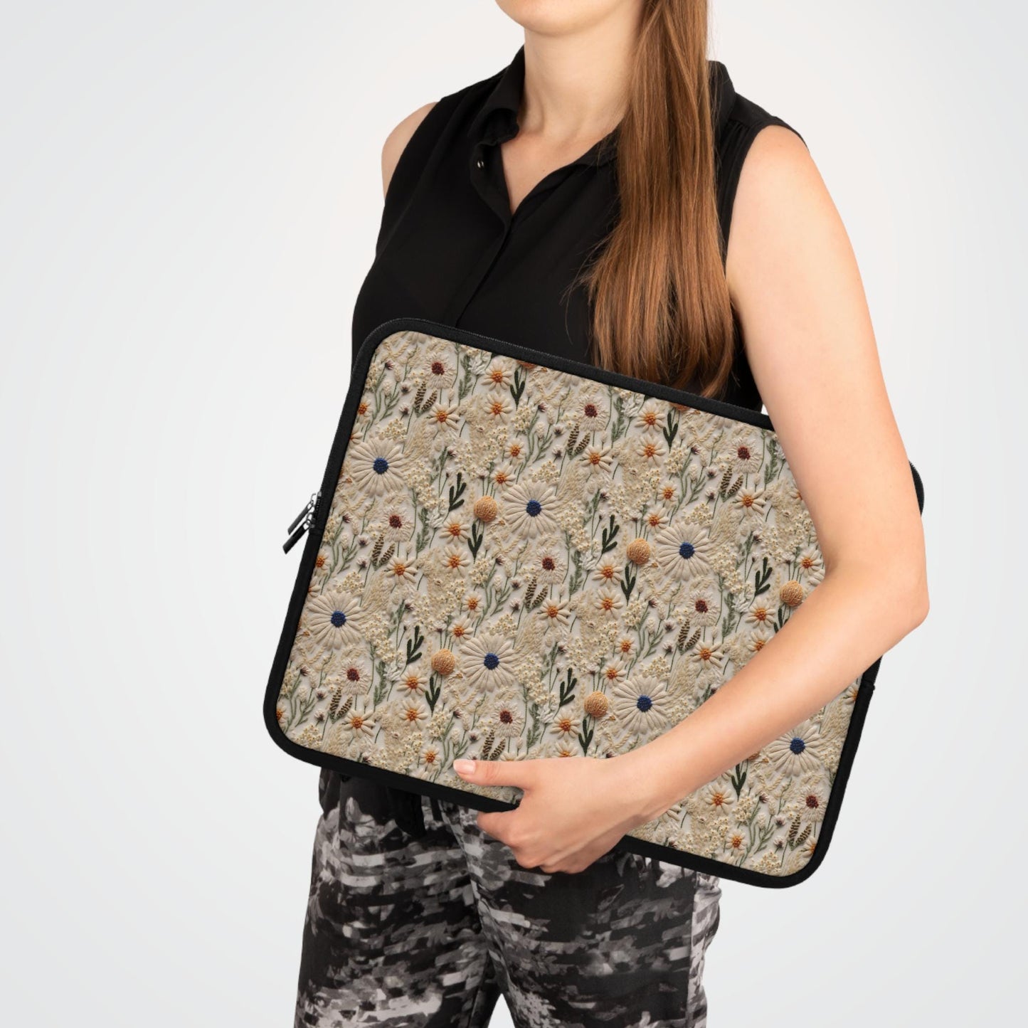 Floral Laptop Sleeve, Nature-Inspired Tech Case, Perfect Gift for Students, Eco-Friendly Accessory, Laptop Bag for Travel, Mother's Day Gift