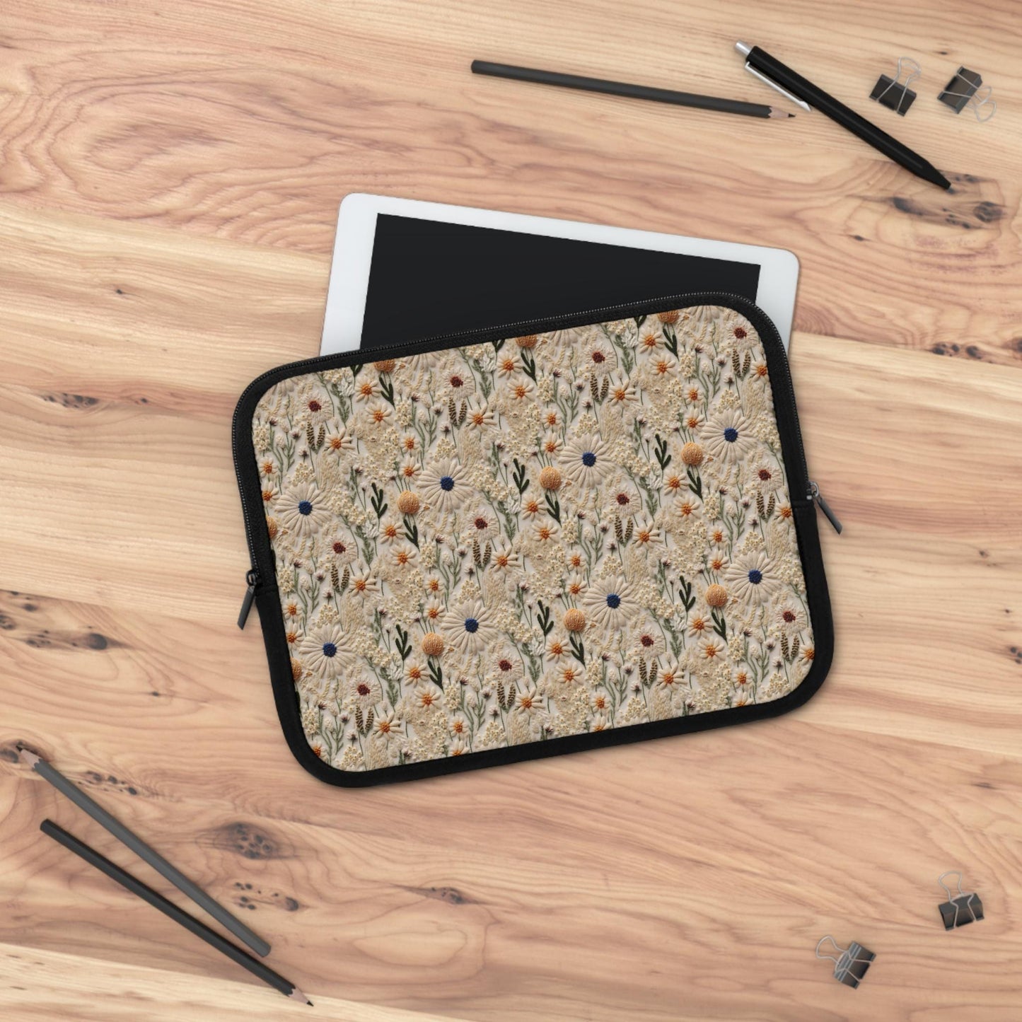 Floral Laptop Sleeve, Nature-Inspired Tech Case, Perfect Gift for Students, Eco-Friendly Accessory, Laptop Bag for Travel, Mother's Day Gift