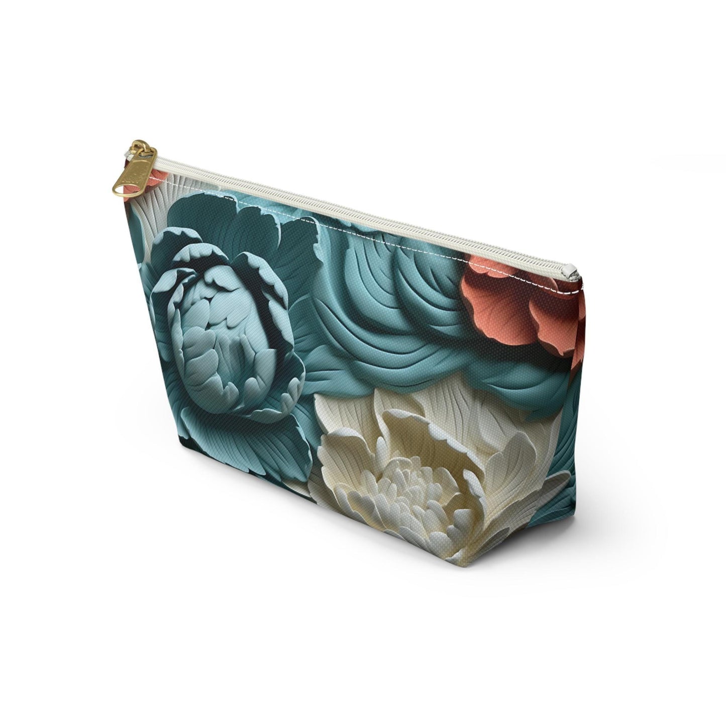 Floral Accessory Pouch, Stylish Makeup Bag, Travel Organizer, Gift for Her, Spring Floral Design, Cute Toiletry Bag