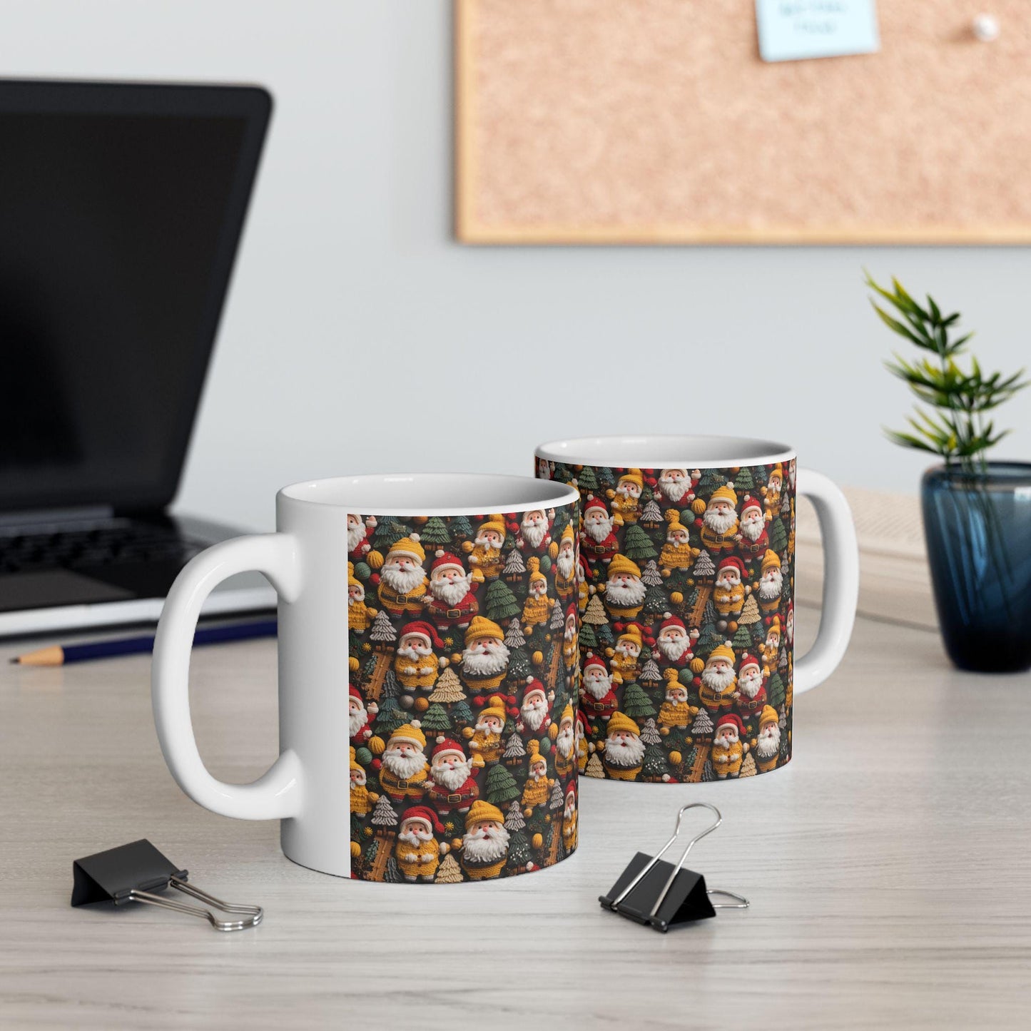 Festive Santa Ceramic Mug - Perfect for Holiday Cheer, Christmas Gift, Winter Decor, Seasonal Coffee Cup, 11oz, 15oz