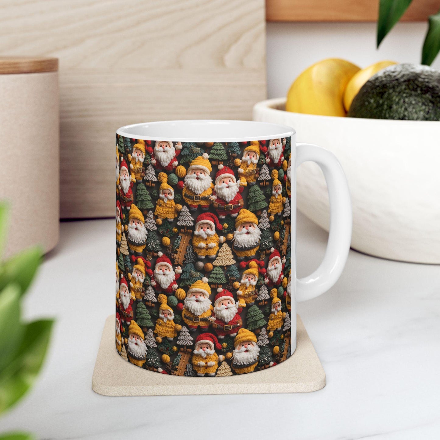 Festive Santa Ceramic Mug - Perfect for Holiday Cheer, Christmas Gift, Winter Decor, Seasonal Coffee Cup, 11oz, 15oz