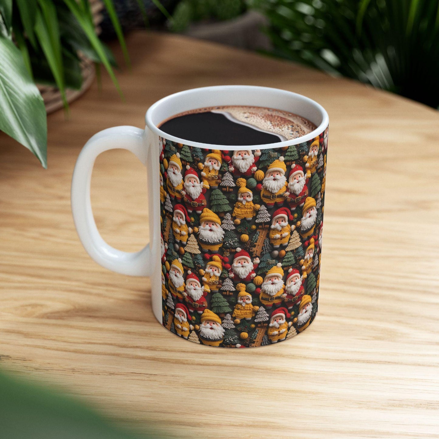 Festive Santa Ceramic Mug - Perfect for Holiday Cheer, Christmas Gift, Winter Decor, Seasonal Coffee Cup, 11oz, 15oz