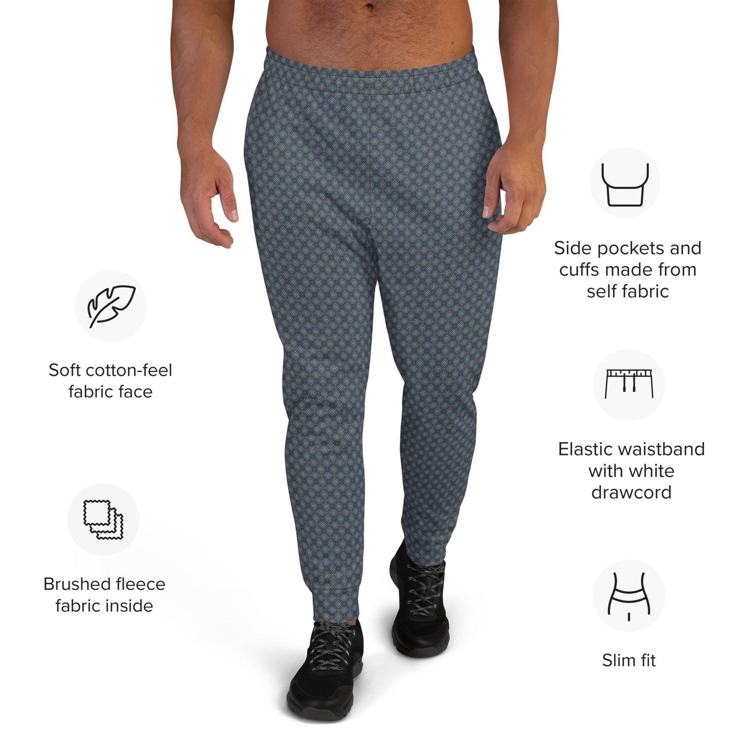 Geometric All Over Pattern Men's Joggers - Trendy, Comfortable, Stylish Athletic Wear - Modern Design Jogging Pants - Urban Fashion For Him