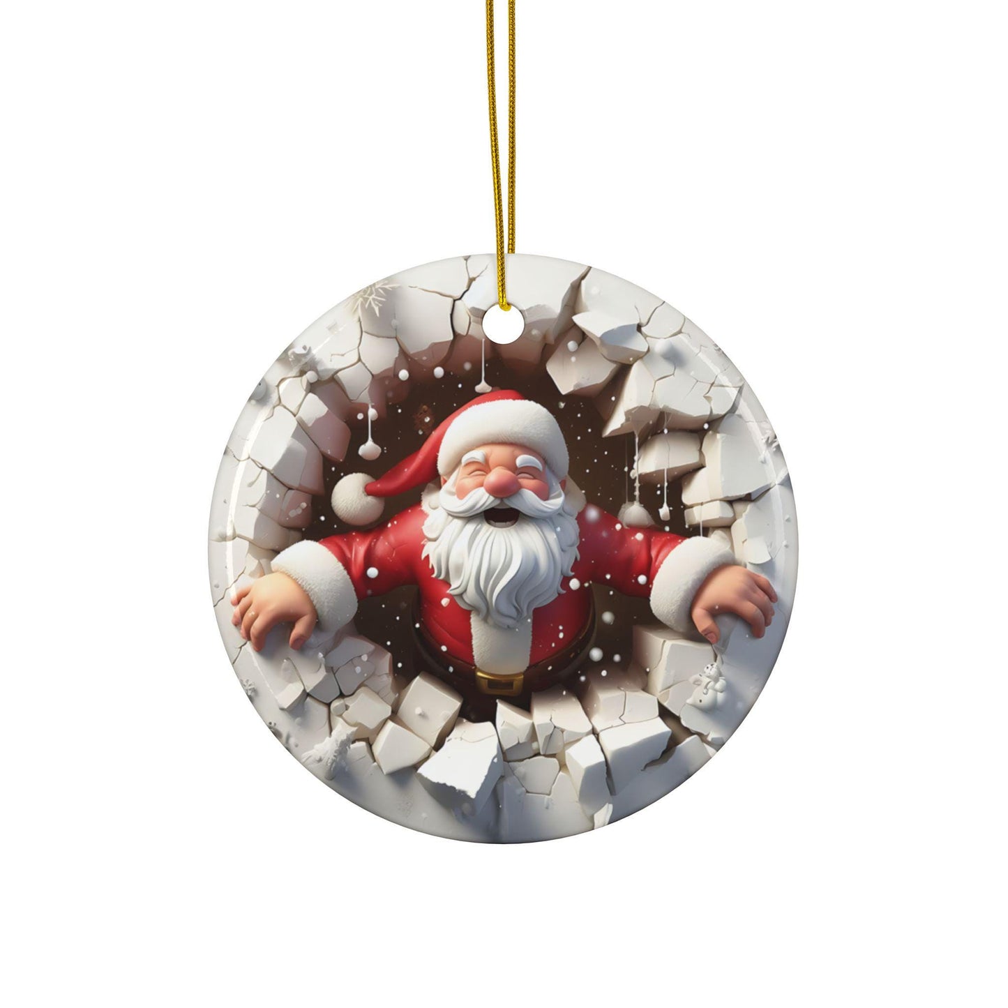 3D Decorative XMAS Ceramic Ornaments, Double-Sided (1pc, 3pcs, 5pcs, 10pcs) - Festive Holiday Decor, Christmas Tree Decoration, Gift for