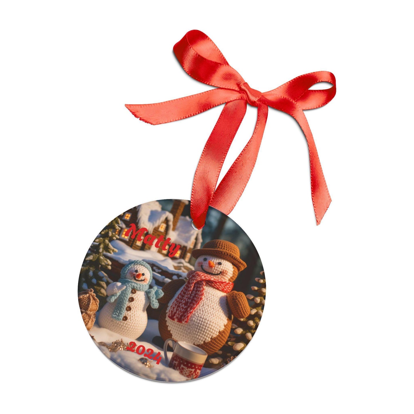 Personalized Snowman Acrylic Ornament, Holiday Decor, Christmas Keepsake, Family Gift, Winter Decoration, Customizable Decor