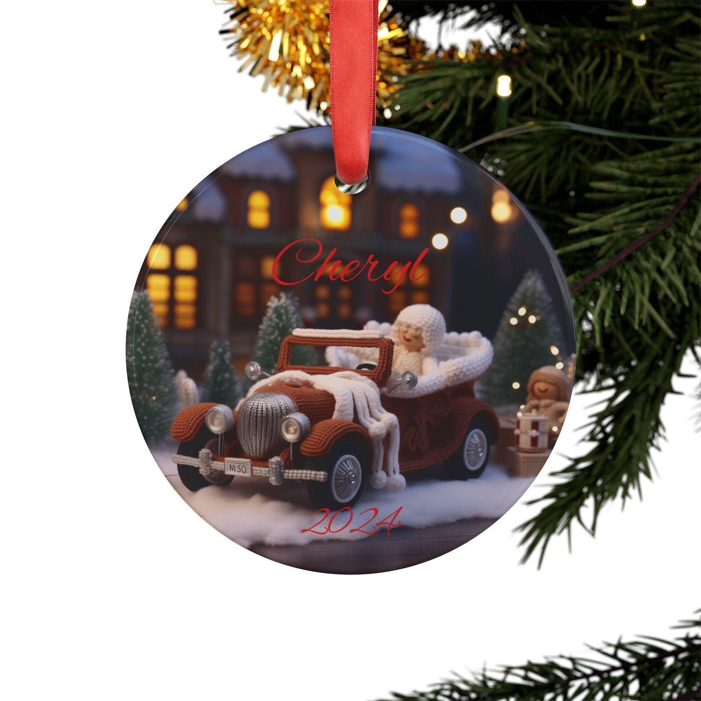 Personalized Holiday Acrylic Ornament, Custom Name Christmas Decoration, Unique Gift for Family, Festive Tree Decor, Keepsake 2024