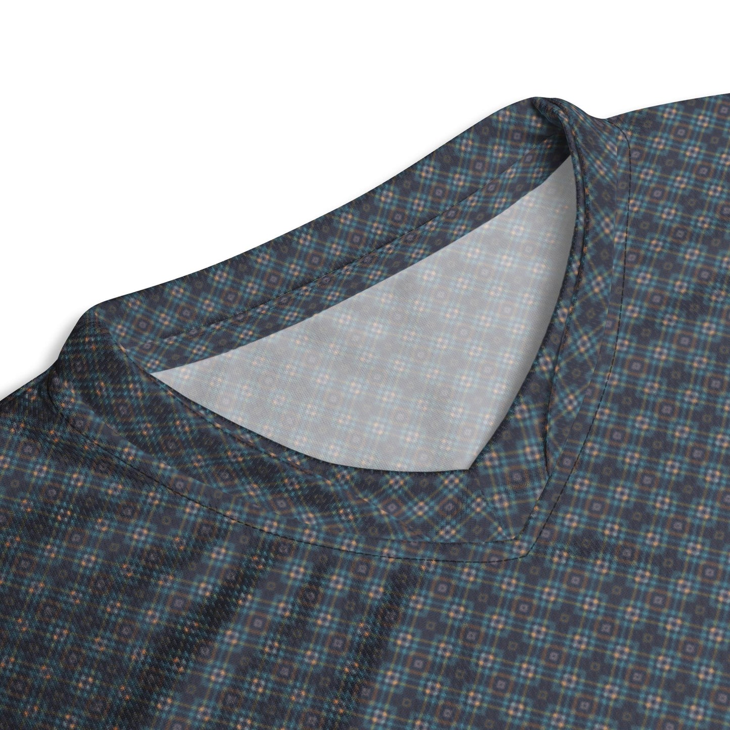Eco-Friendly Men's Geometric All-Over Print Sports Jersey – Recycled Fabric Men Athletic and Casual Everyday Wear