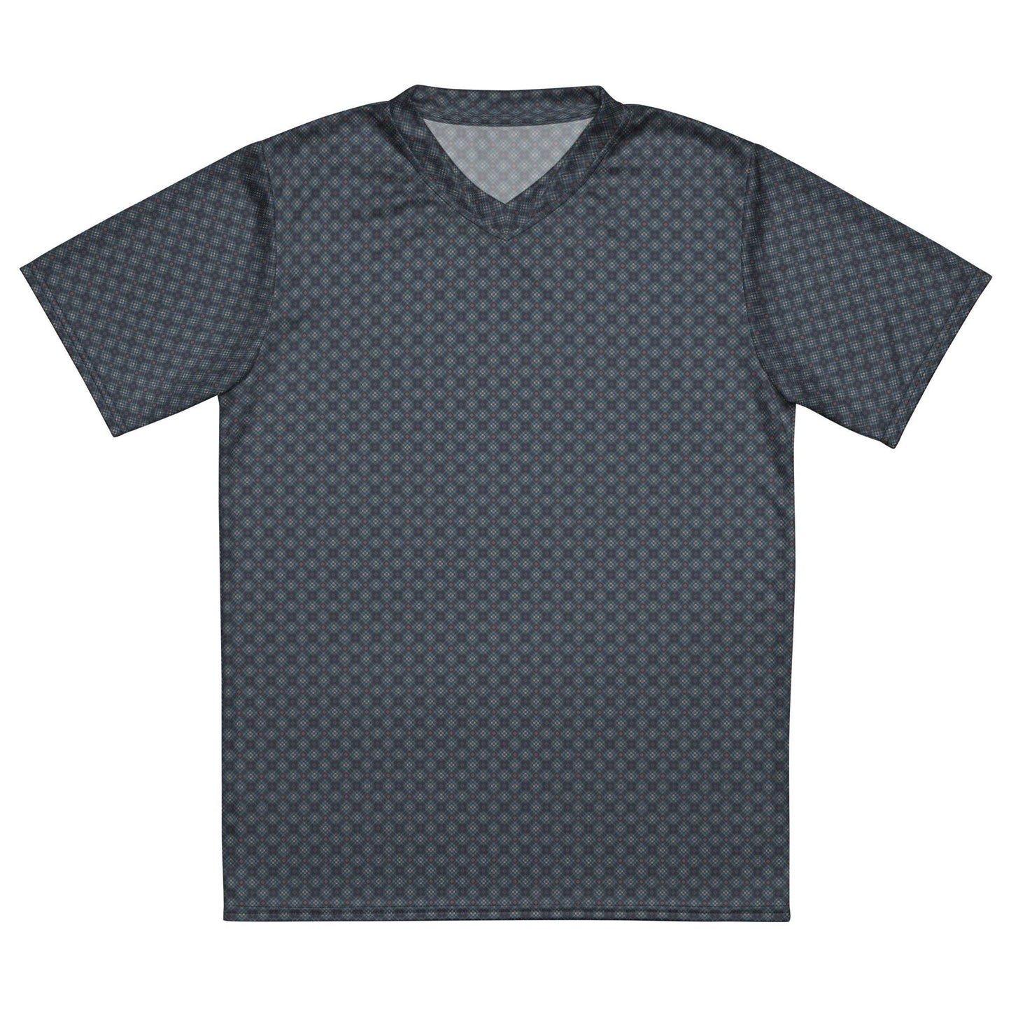 Eco-Friendly Men's Geometric All-Over Print Sports Jersey – Recycled Fabric Men Athletic and Casual Everyday Wear