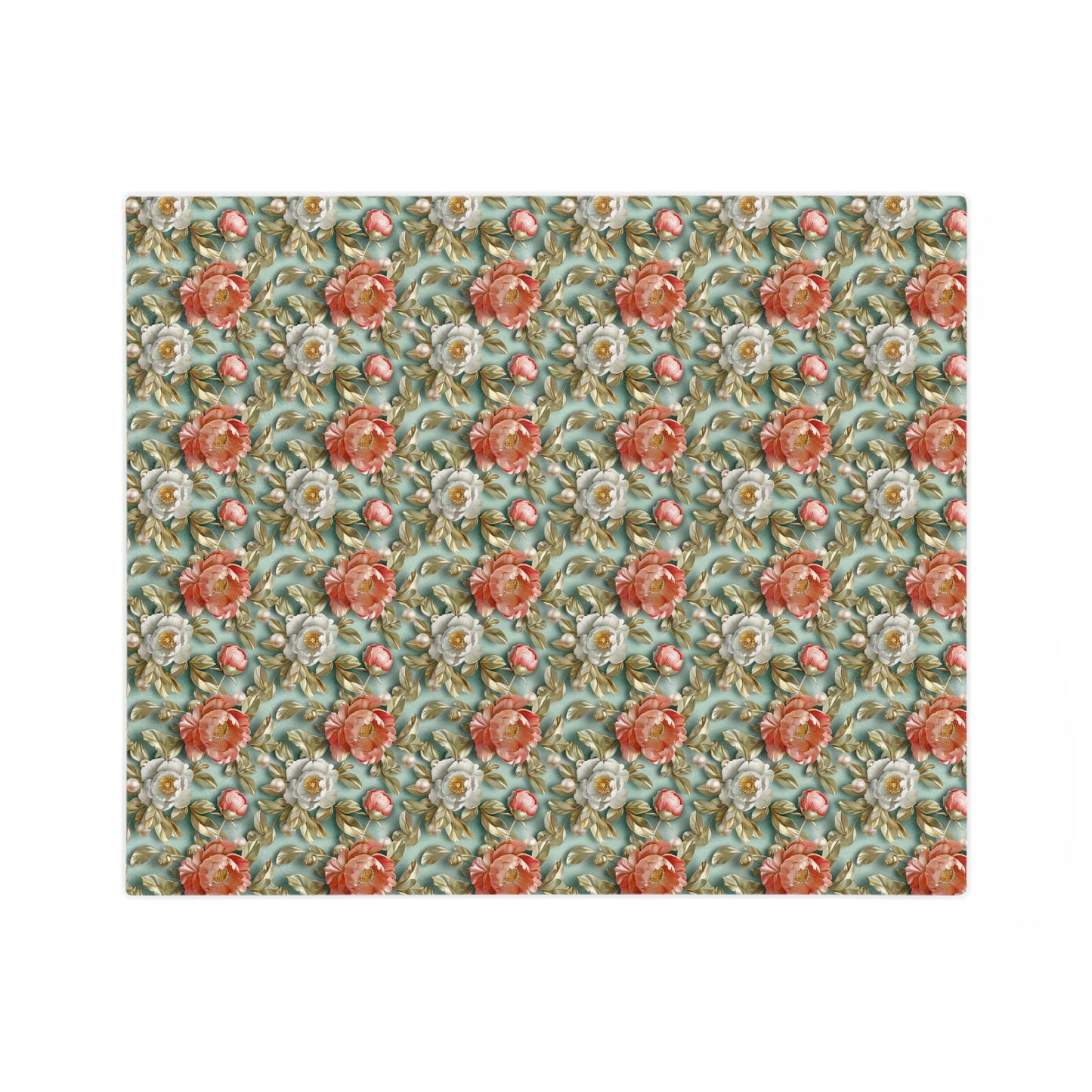 Vintage Floral Velveteen Blanket | Cozy Home Decor, Gift for Her, Bedroom Throw, Elegant Picnic Blanket, Art Print