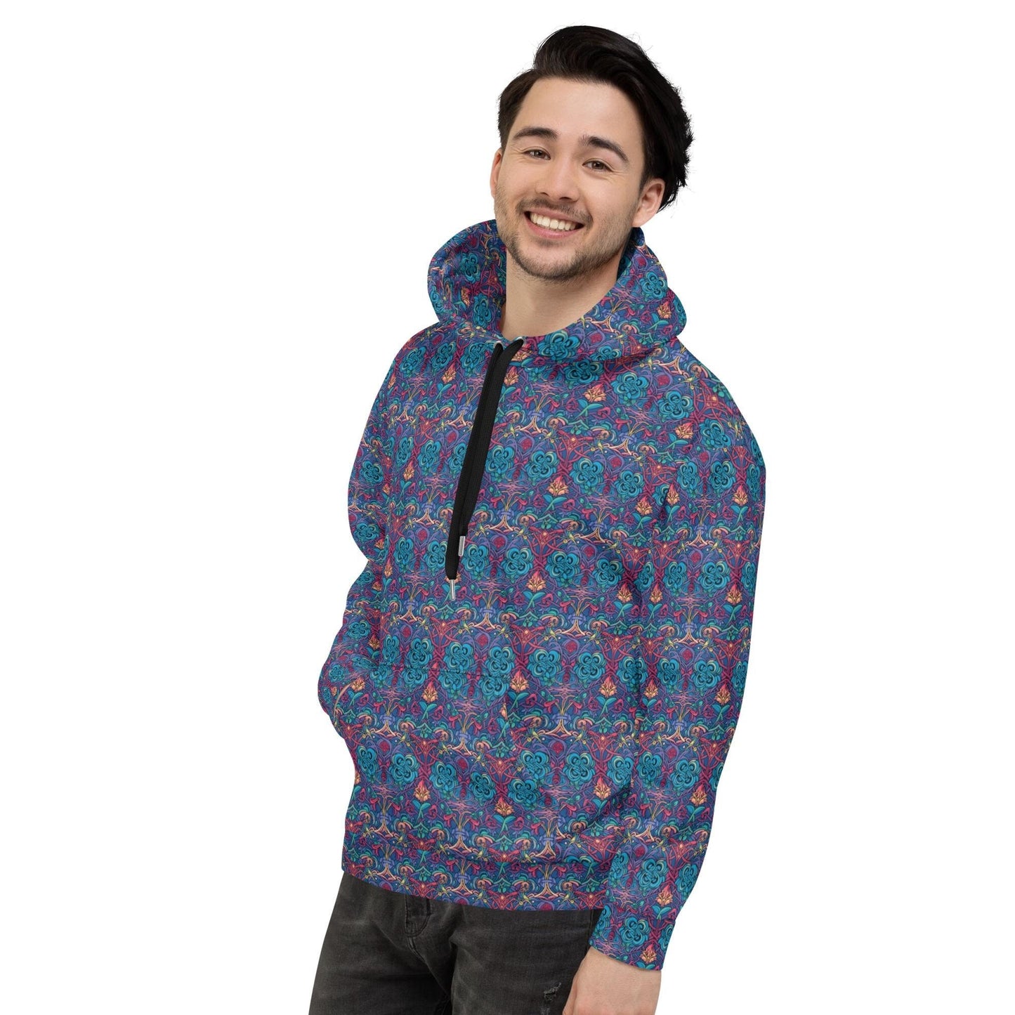 Men's Colorful All-Over Print Hoodie – Bold, Vibrant Patterned Sweatshirt for Ultimate Comfort & Style