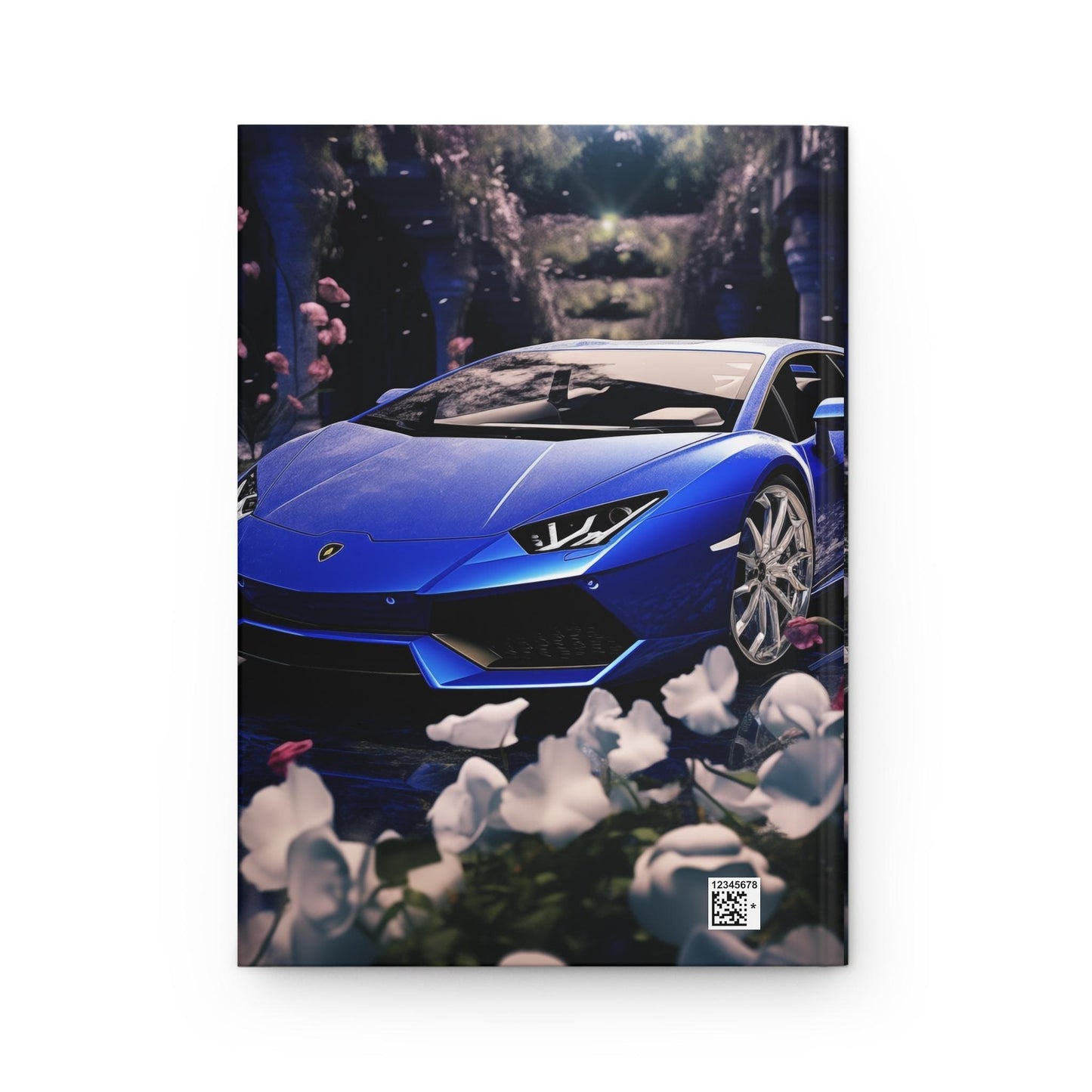 Blue Lamborghini Print Design Vibrant Floral Print Journal