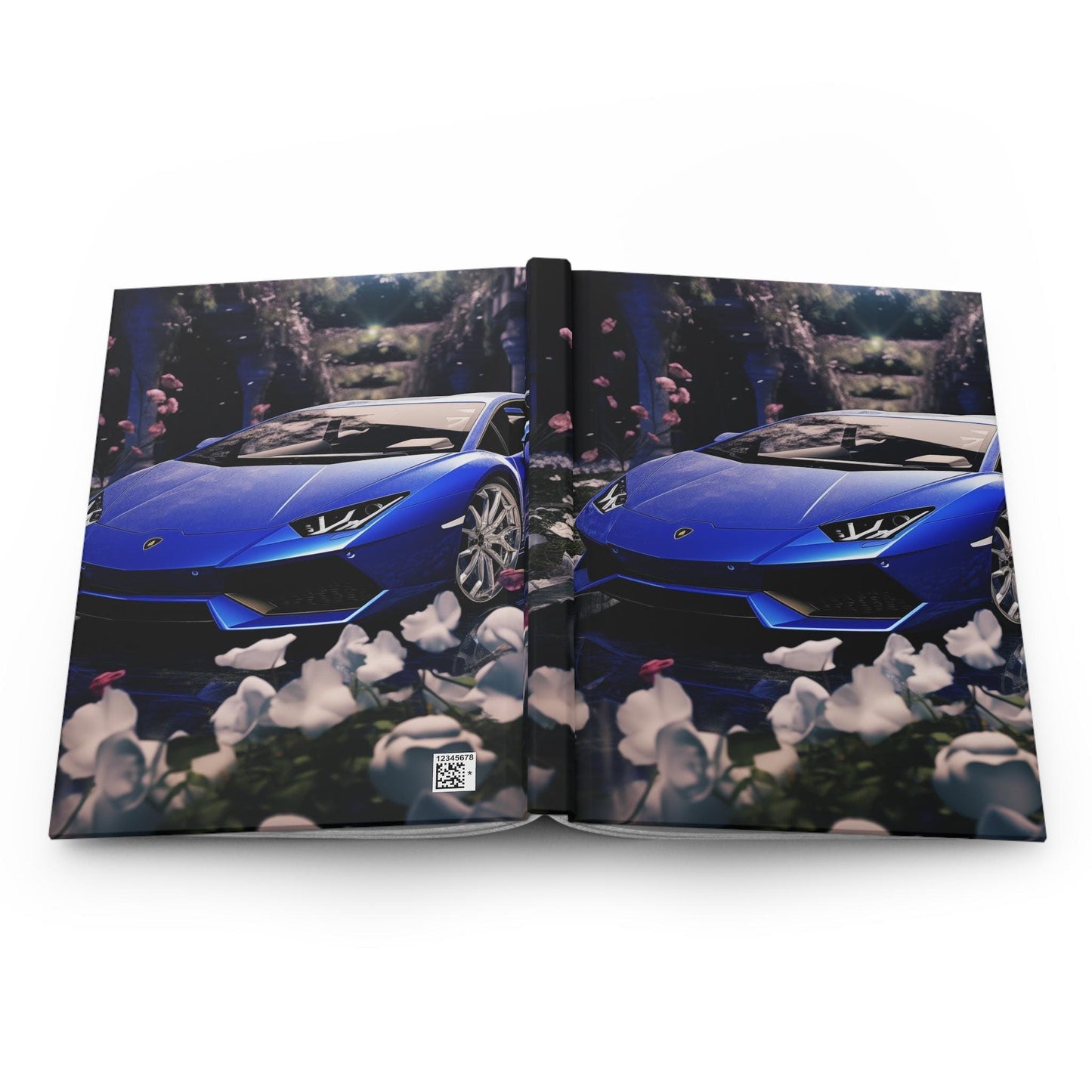 Blue Lamborghini Print Design Vibrant Floral Print Journal