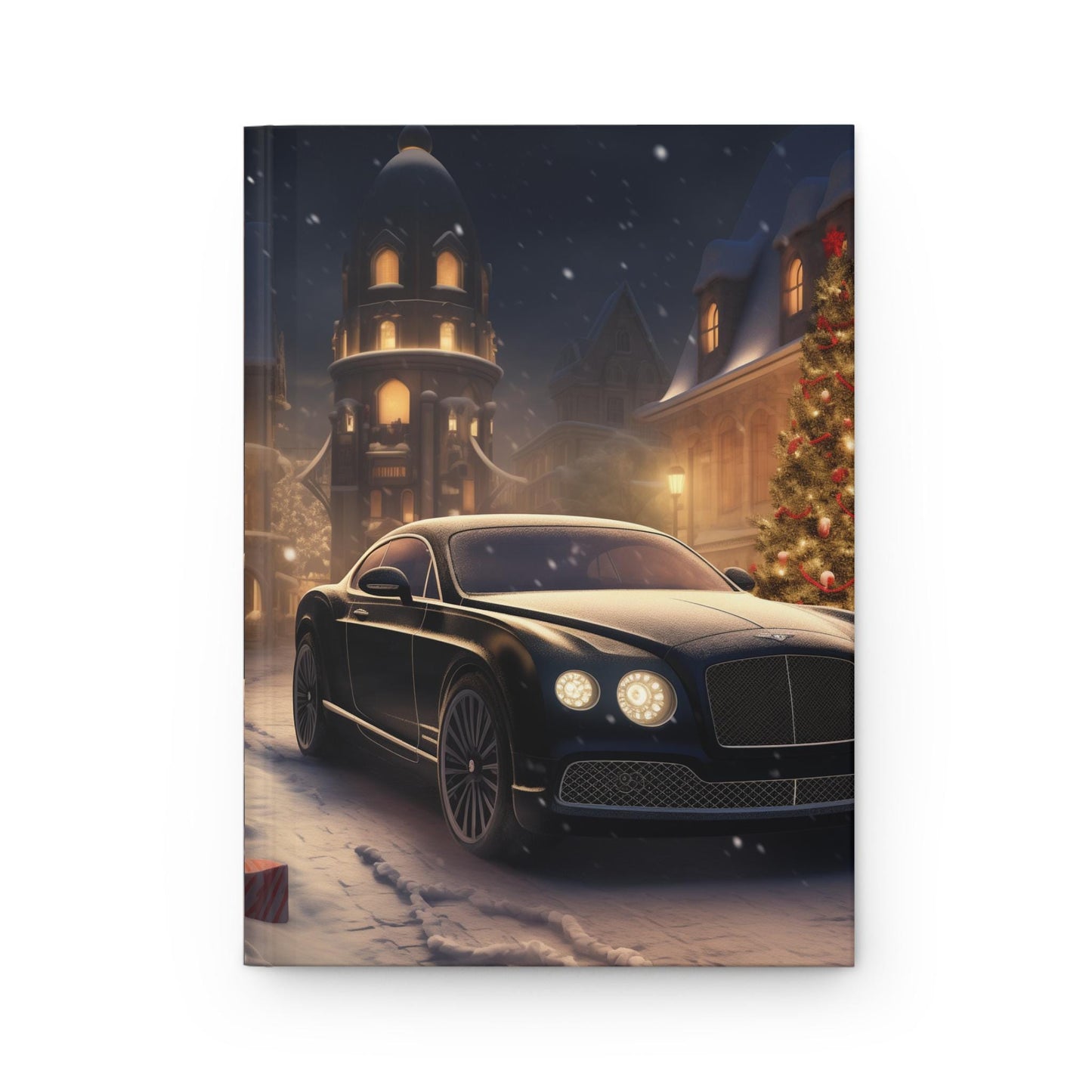 Christmas Holiday Scene Hardcover Journal Matte, Bentley, Holiday Journal, Daily Notebook, Songwriting Book, Note Taking Journal, Designer