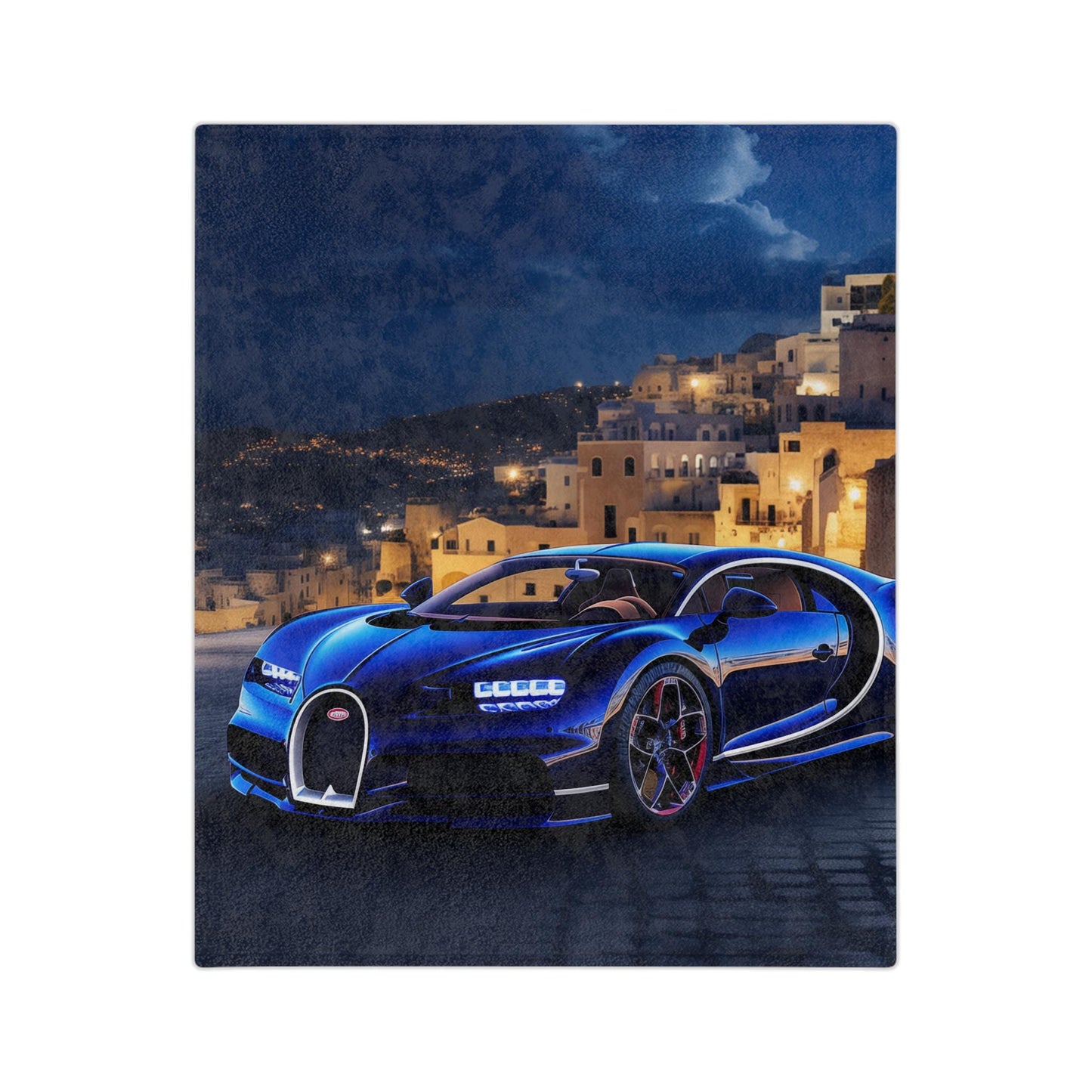 Luxury Velveteen Microfiber Blanket for Car Enthusiasts, Cozy Home Decor, Perfect Gift for Birthdays, Father's Day, and Holidays, Bugatti