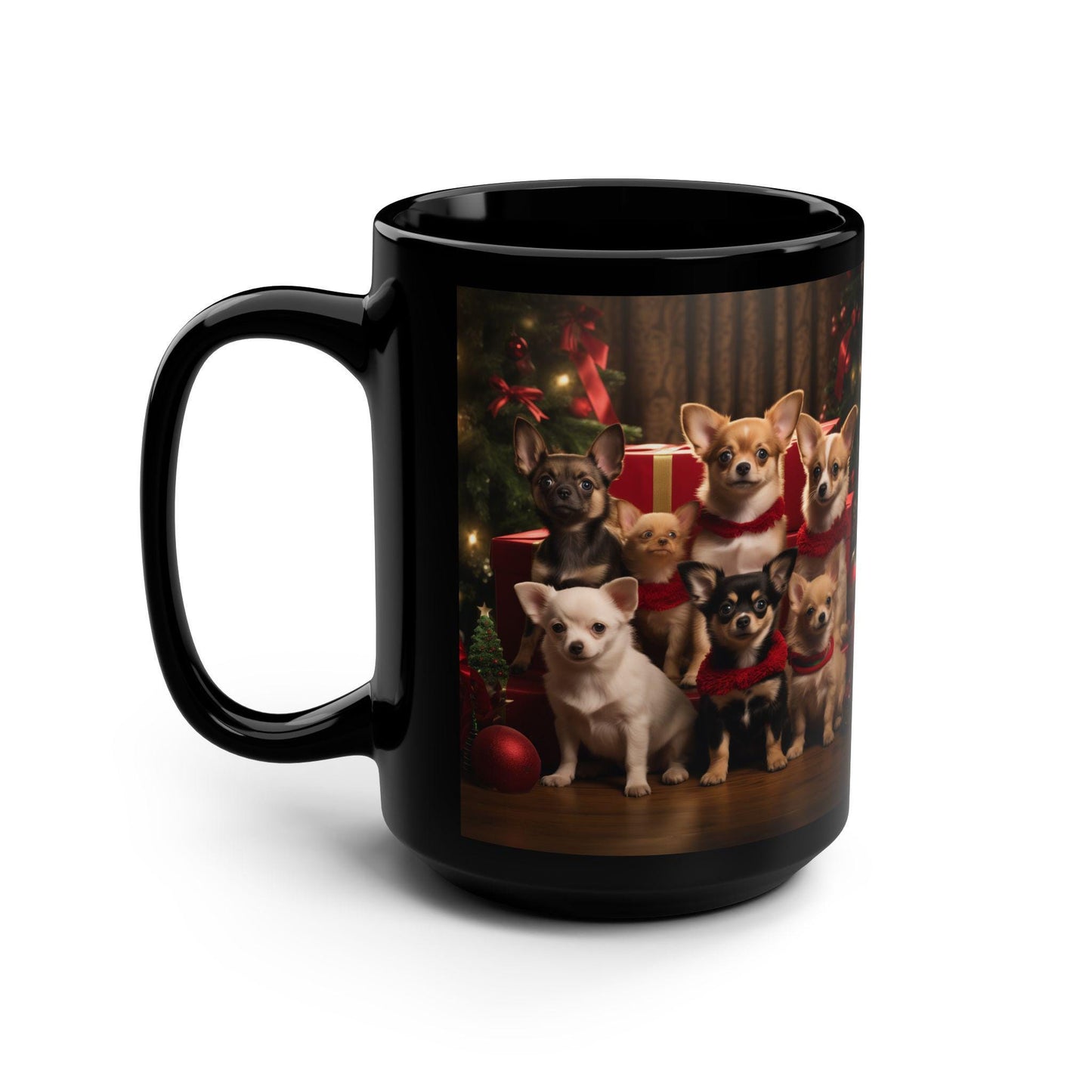Holiday Mug, 15oz, Chihuahua, large coffee mug, Xmas gift, Nurse Gift, Houseware, Holiday Decor, Gift for Sister, Puppy Art
