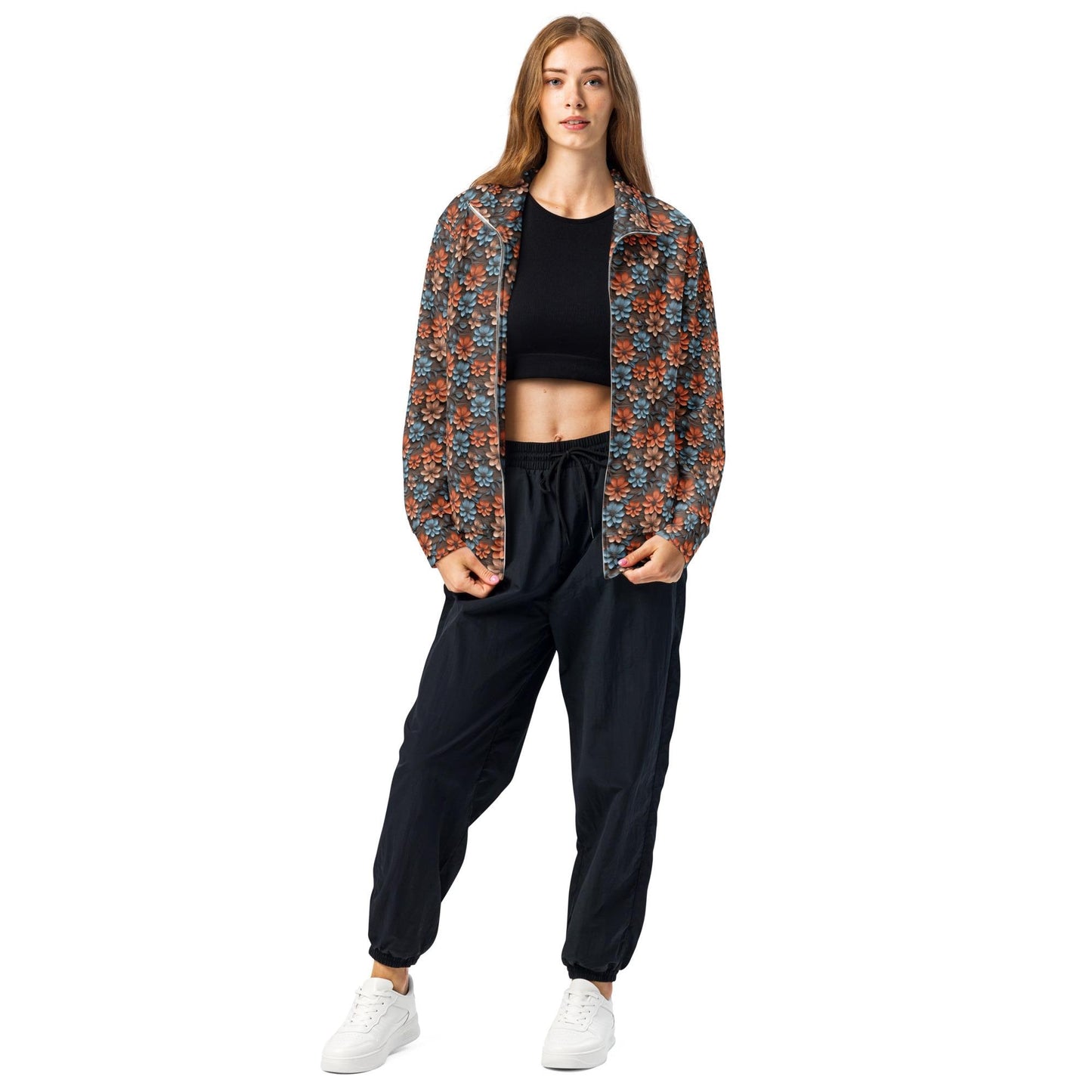 Beautiful Floral Pattern Female Unisex Track Jacket – Stylish & Comfortable Sportswear for Every Season