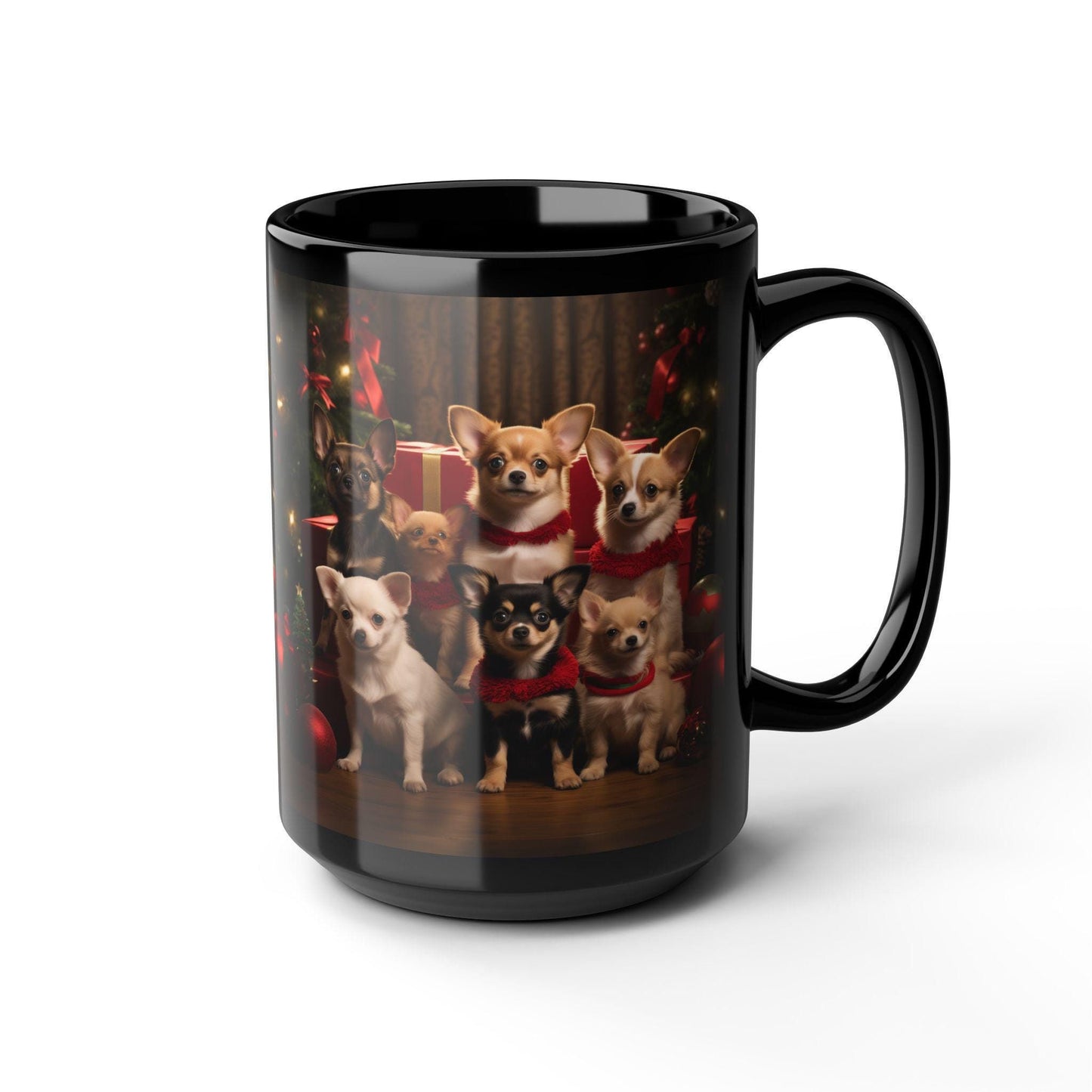 Holiday Mug, 15oz, Chihuahua, large coffee mug, Xmas gift, Nurse Gift, Houseware, Holiday Decor, Gift for Sister, Puppy Art