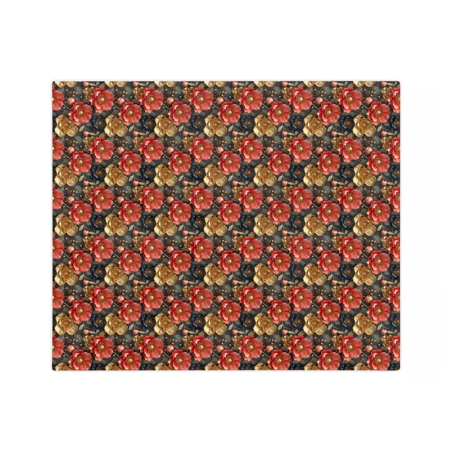 Vintage Floral Velveteen Microfiber Blanket | Cozy Home Decor, Gift for Her, Wedding Present, Floral Throw, Soft Blanket