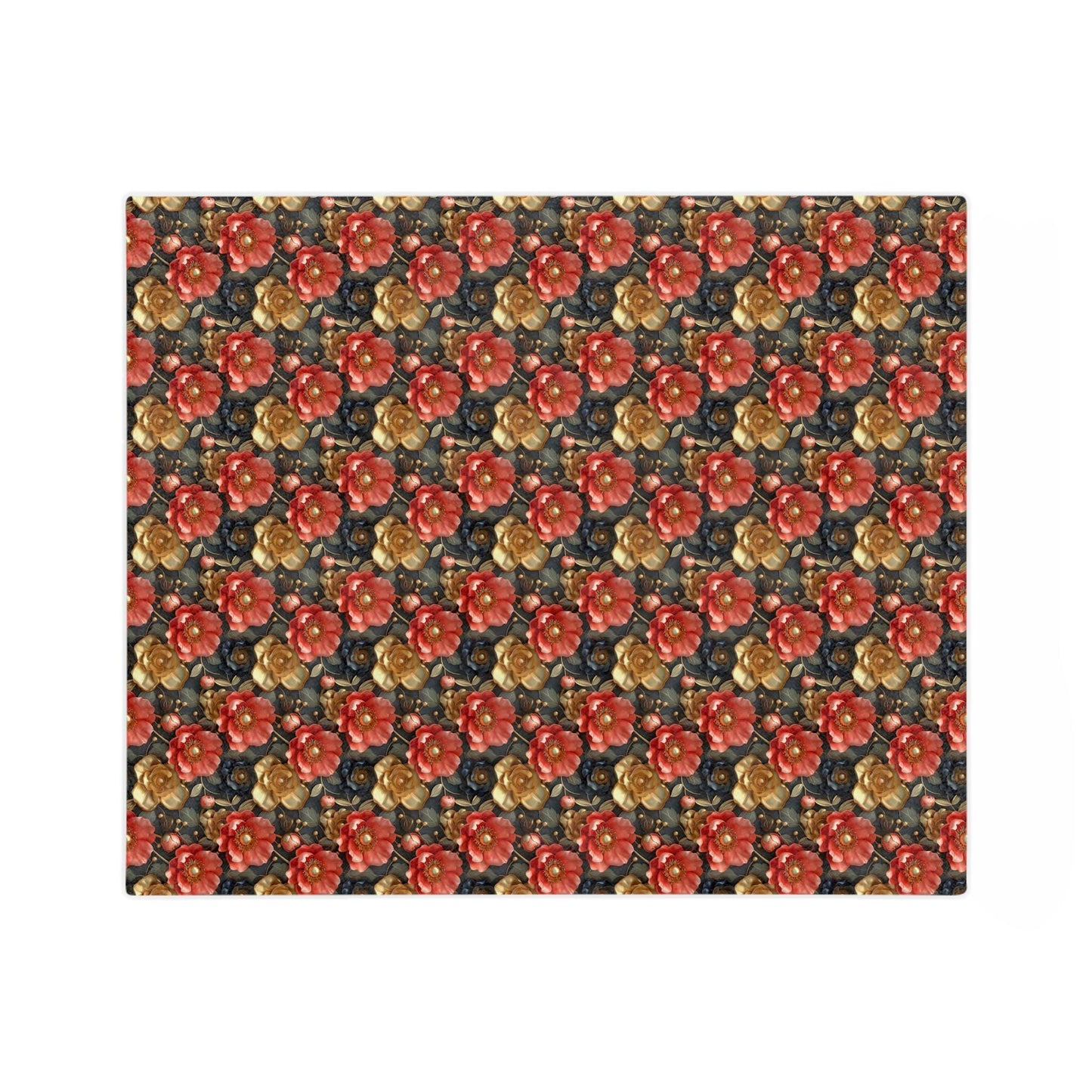 Vintage Floral Velveteen Microfiber Blanket | Cozy Home Decor, Gift for Her, Wedding Present, Floral Throw, Soft Blanket