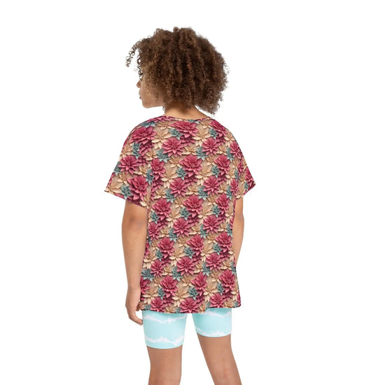 Kids Floral Sports Jersey, Cute Activewear for Boys & Girls, Ideal for Birthdays, Sports Events, Summer Fun, Playful Vibes The Aurora Touch