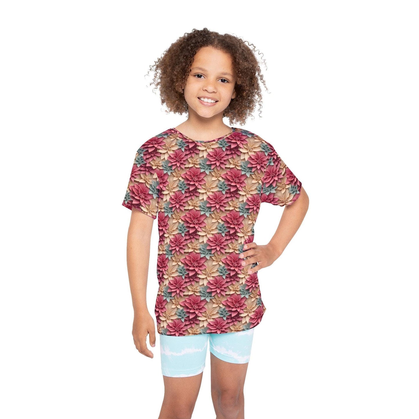 Kids Floral Sports Jersey, Cute Activewear for Boys & Girls, Ideal for Birthdays, Sports Events, Summer Fun, Playful Vibes