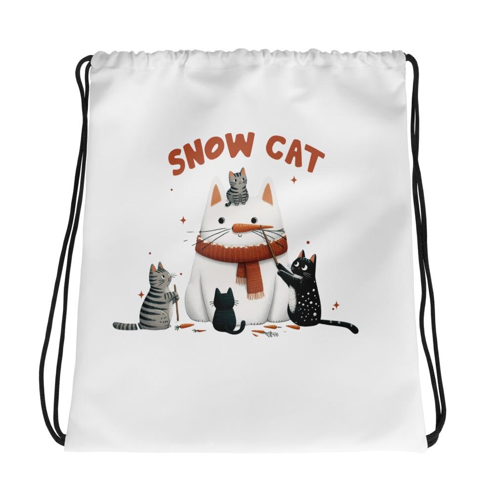 Festive Holiday Design Drawstring Bag | Premium Canvas Gift Tote | Reusable Holiday Shopping Bag