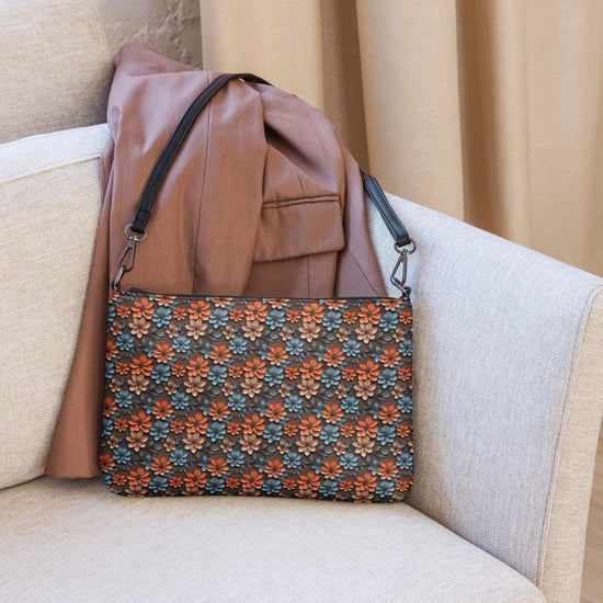 Warm Flowers All-Over Print Stylish Crossbody Bag - Unique Floral Print, Trendy and Functional Bag, Perfect for Daily Use, Gift for Her The Aurora Touch