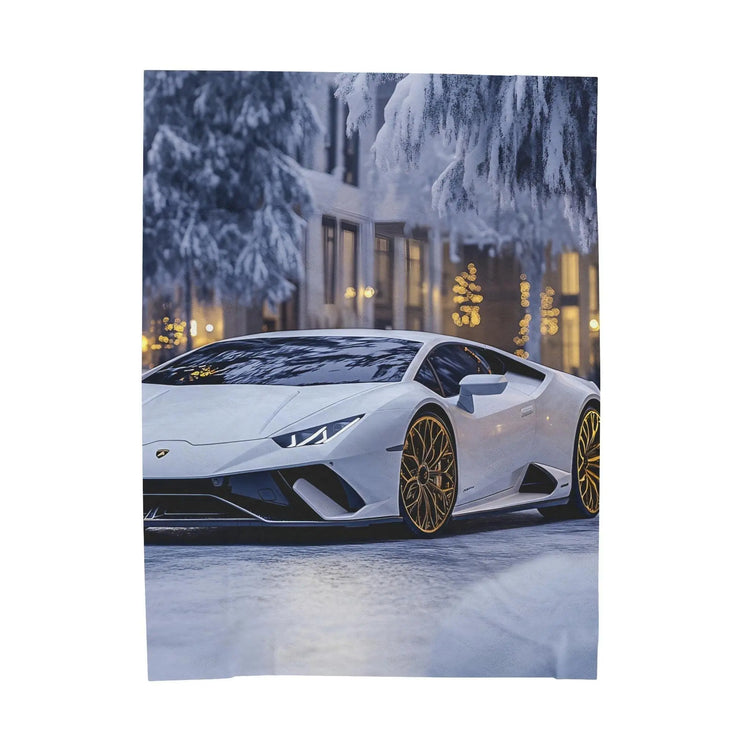 Luxurious Velveteen Plush Blanket featuring Sports Car - Cozy Throw for Car Enthusiasts, Gift for Him, Home Decor, Plush Blanket, Lamborgini The Aurora Touch