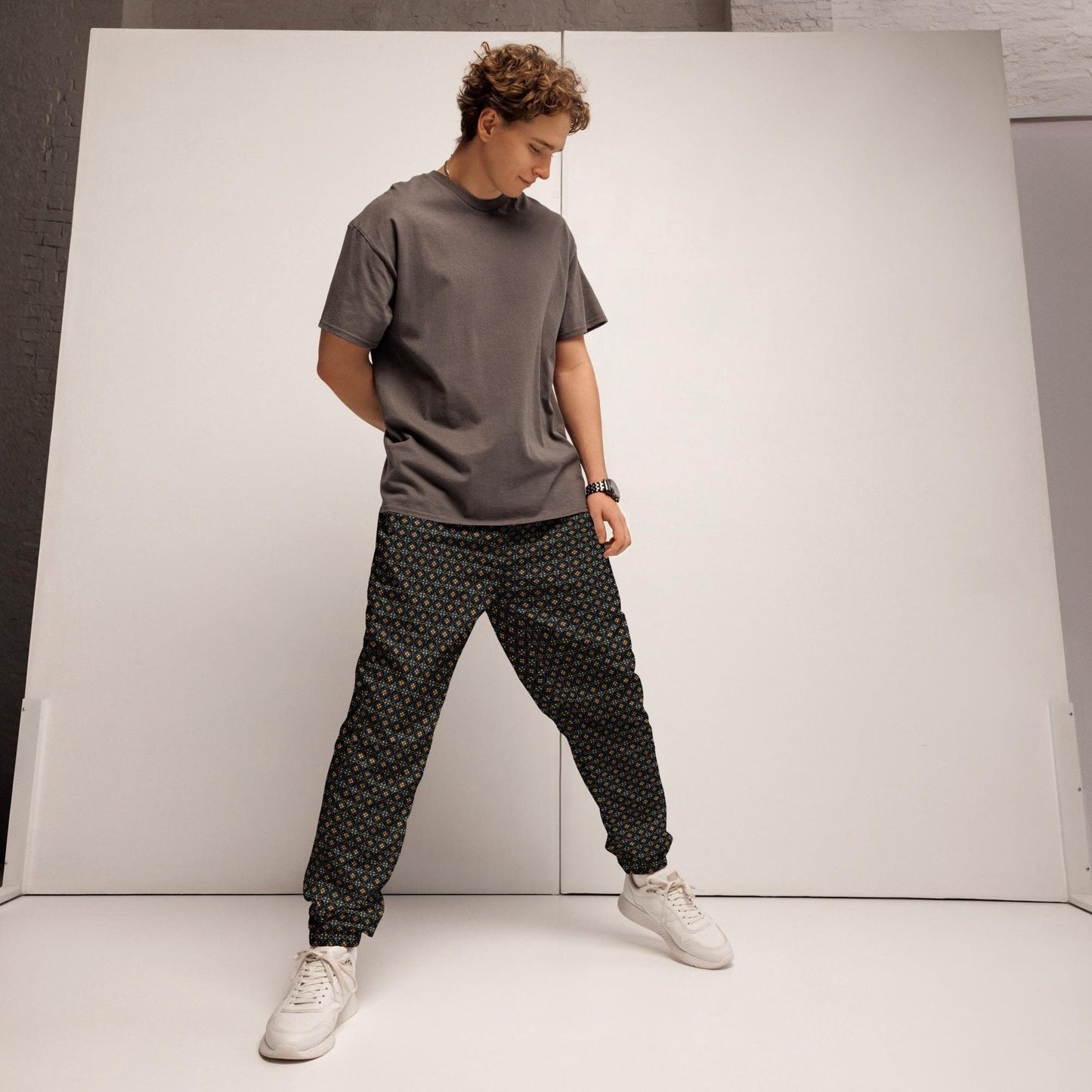 Stylish All-Over Print Men’s Track Pants | Trendy Activewear | Comfortable and Breathable | Custom Pattern Joggers | Streetwear Essential