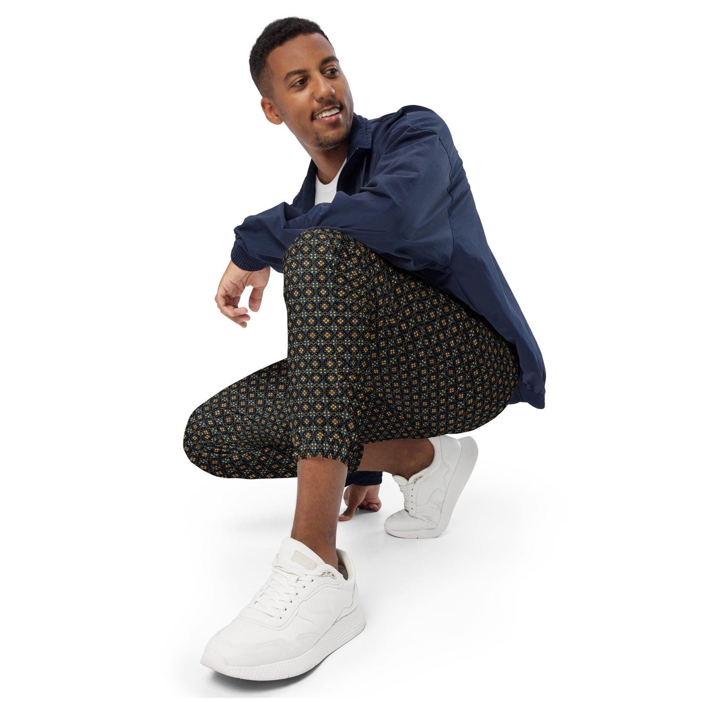 Stylish All-Over Print Men’s Track Pants | Trendy Activewear | Comfortable and Breathable | Custom Pattern Joggers | Streetwear Essential
