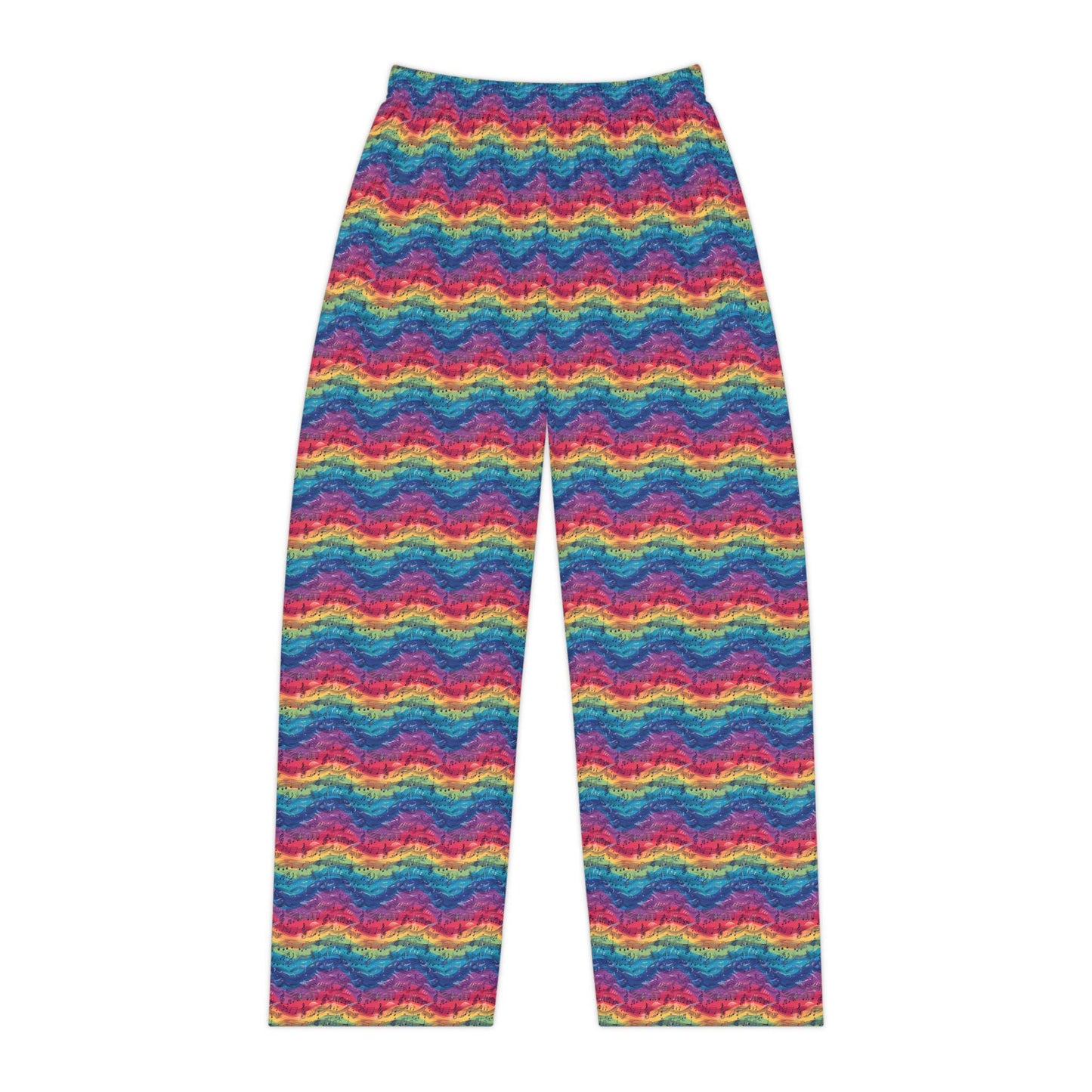 Vibrant Rainbow Wave Women's Pajama Pants, Cozy Loungewear, Comfortable Sleepwear, Colorful Gift Idea, Relaxing Home Style
