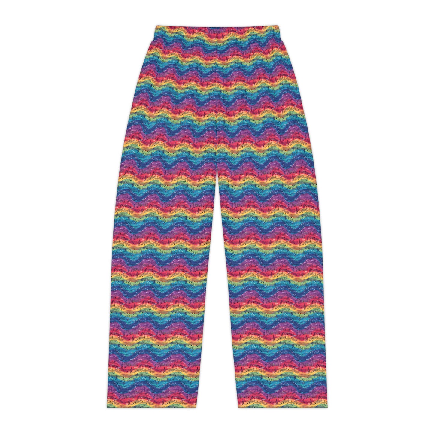 Vibrant Rainbow Wave Women's Pajama Pants, Cozy Loungewear, Comfortable Sleepwear, Colorful Gift Idea, Relaxing Home Style