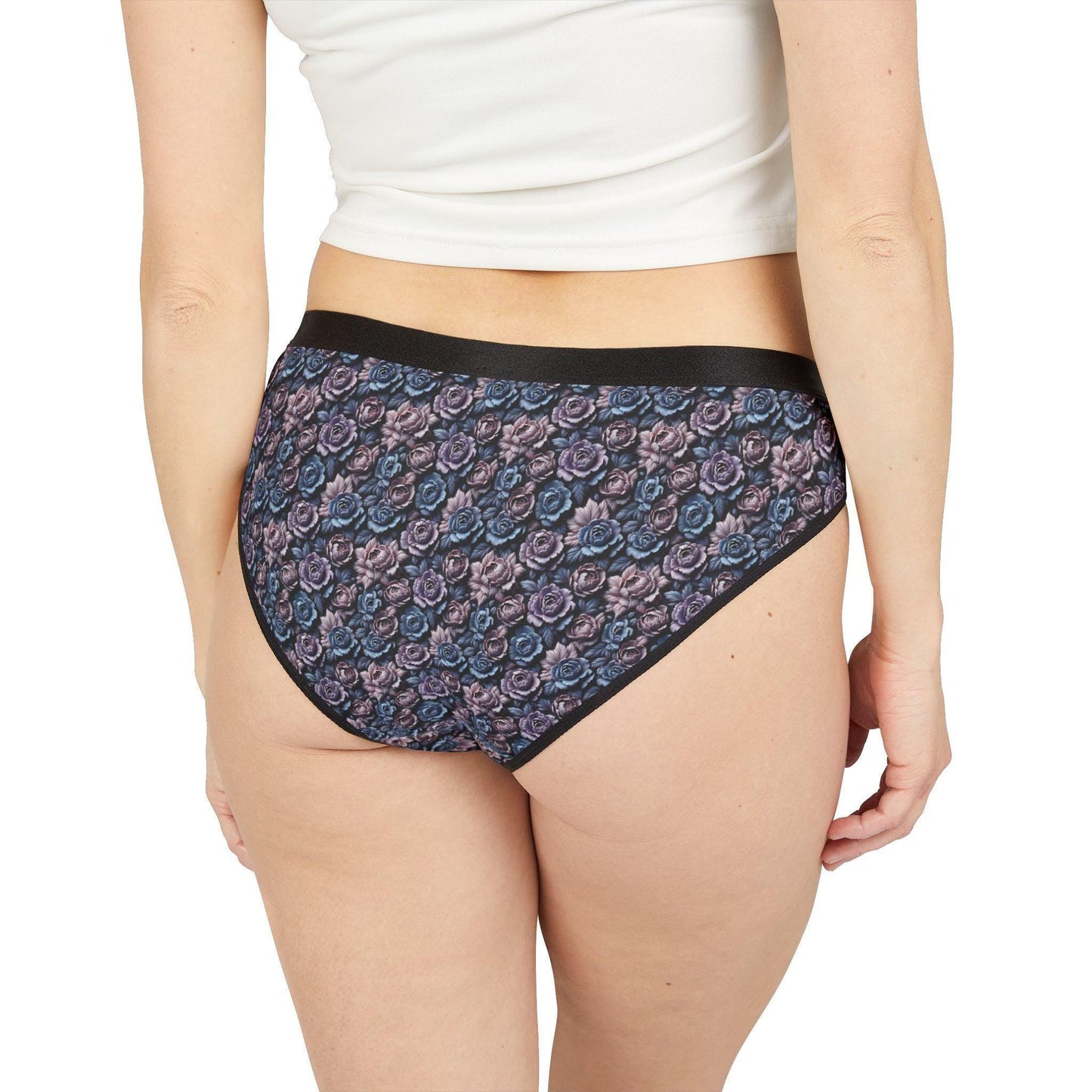 Floral Rose Print Women's Underwear, Cute Lace Briefs, Gift for Her, Everyday Comfort, Women's Lingerie, Valentine's Day Gift
