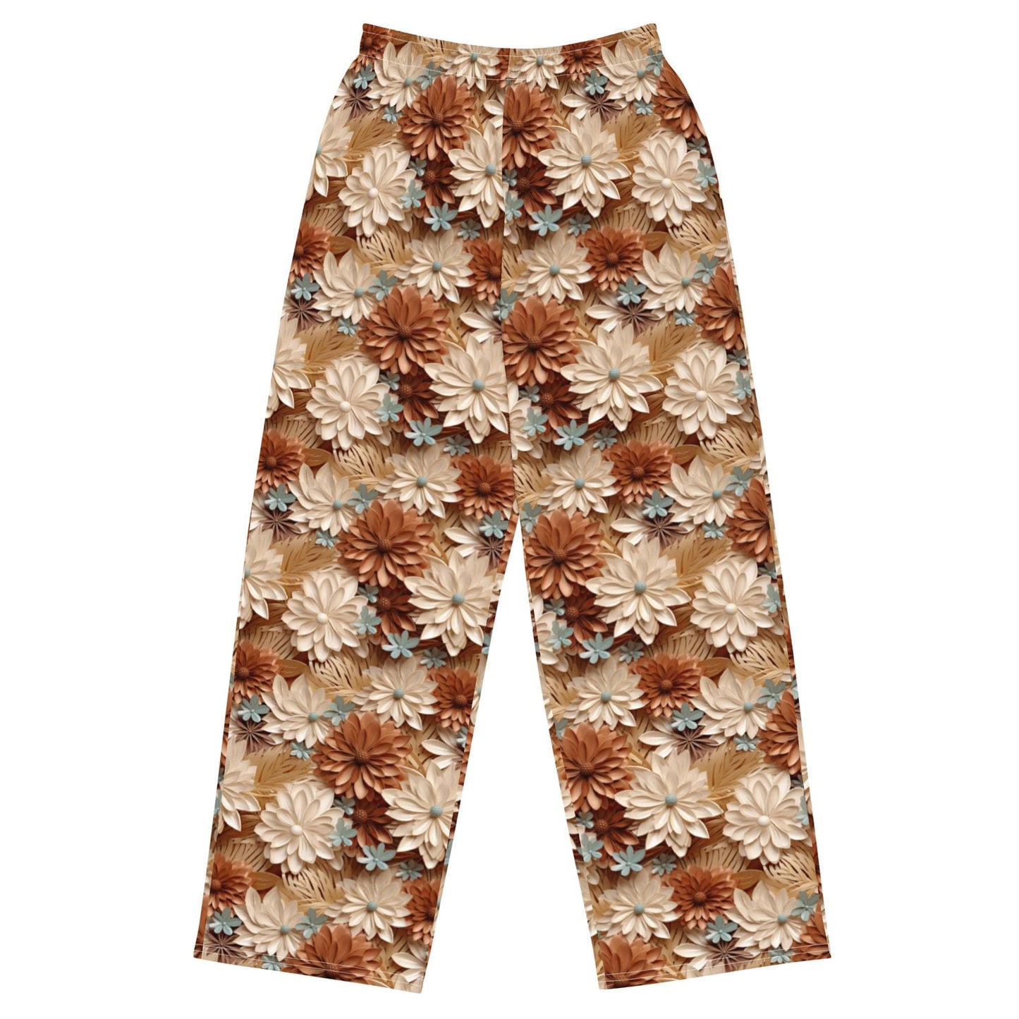 All-Over Floral Print Wide-Leg Pants – Stylish & Comfortable Women's Trousers