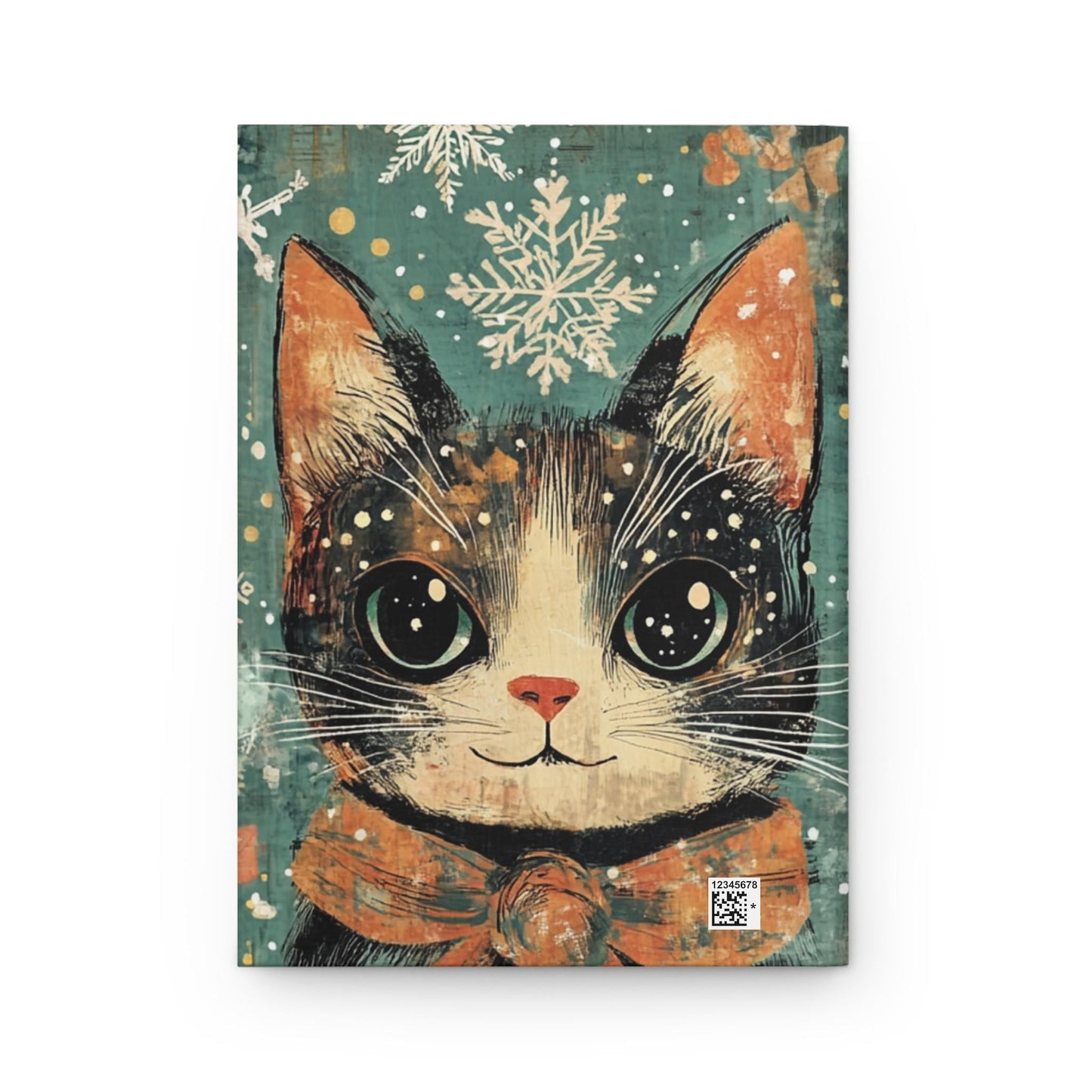 Whimsical Cat Hardcover Journal | Cute Cat Diary, Christmas Gift, Pet Lover Notebook, Winter Journal, Vintage Style Stationery