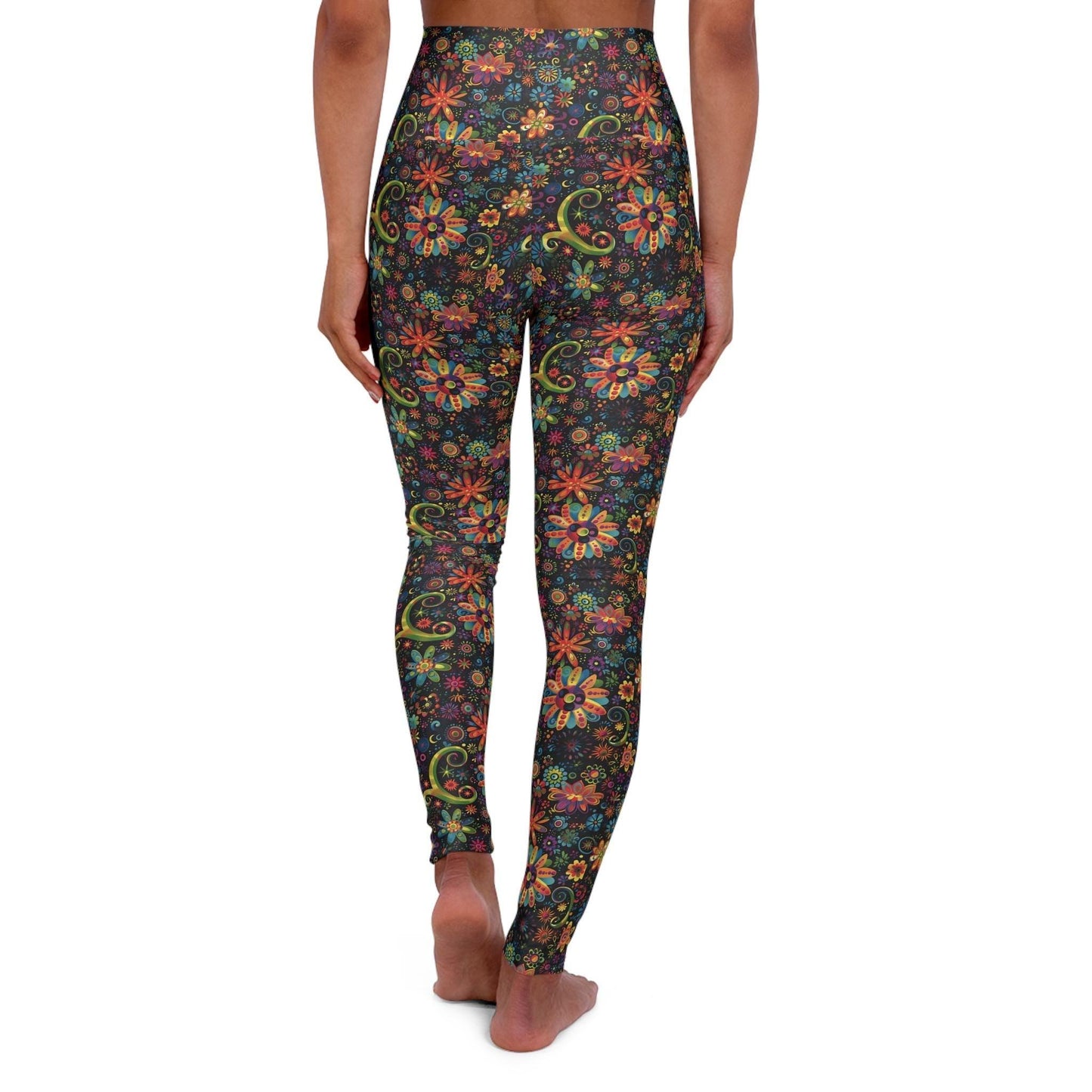 Bohemian High Waisted Yoga Leggings, Comfortable Activewear Tights, Fit for Yoga, Pilates, Fitness, Dance, Workout