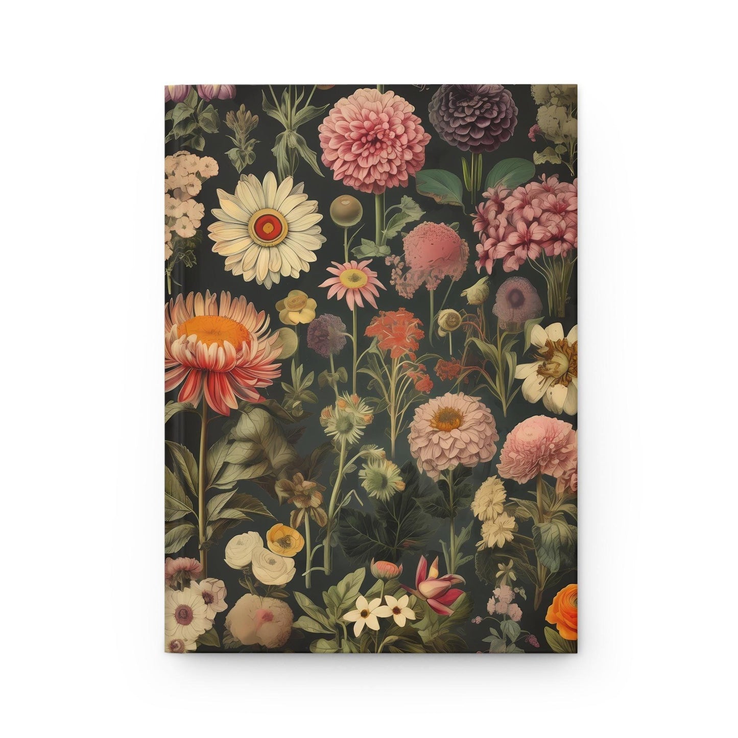 Floral Hardcover Journal, Botanical Notebook, Nature Inspired Diary, Gift for Writers, Eco-friendly Stationery, Art Lovers