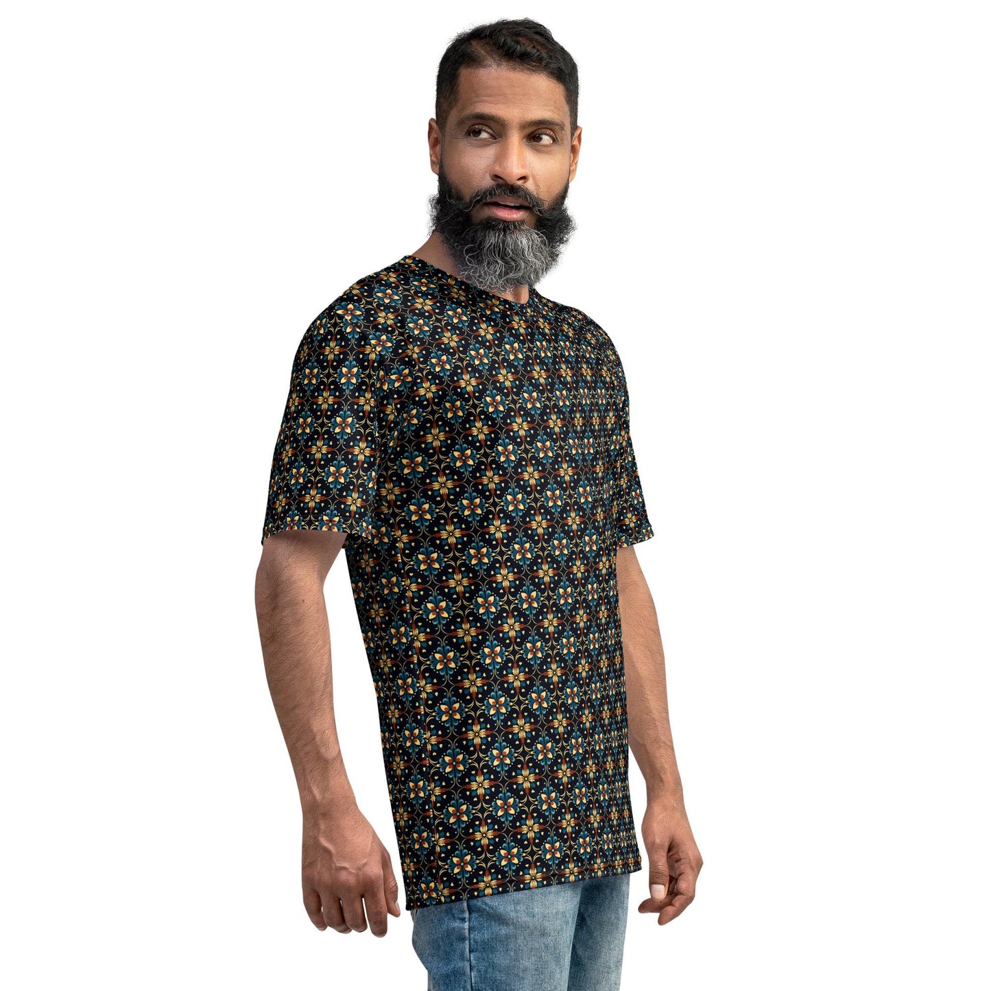 Stylish Geometric All-Over Print Men's T-shirt | Trendy Modern Design | Comfortable & Fashionable Casual Tee | Unique Graphic Shirt