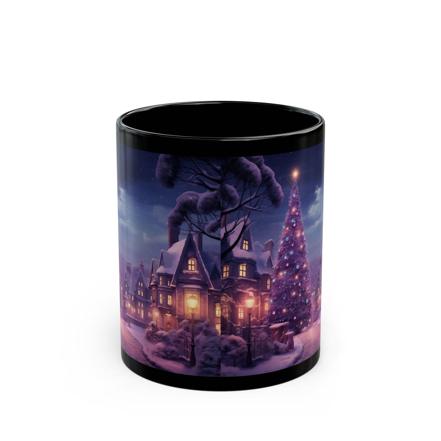 Purple Xmas Mug, Holiday Festive Office Designer Mug, 11oz Executive & Decorative Cup, Gift for Coworker