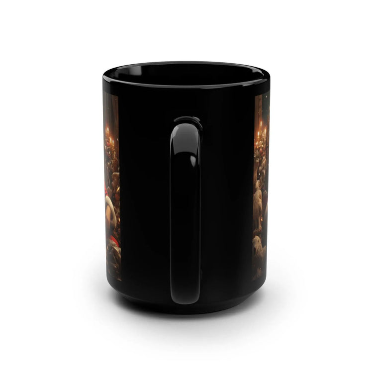 Realistic Santa Black Mug 15oz, Santa Claus Holiday Gift, Unique Kitchen Decor, Housewarming Gift, Stocking Stuffer, Teacher & Aunt Gift The Aurora Touch