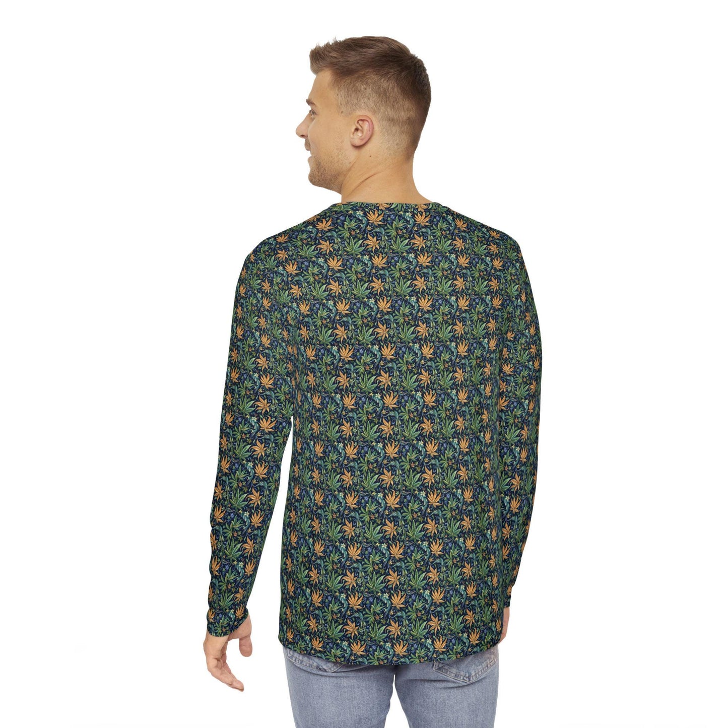 Tropical Vibe Men's Long Sleeve Shirt - Perfect for Beach Days, Casual Outings, Gift for Him, Summer Style, Relaxed Fit