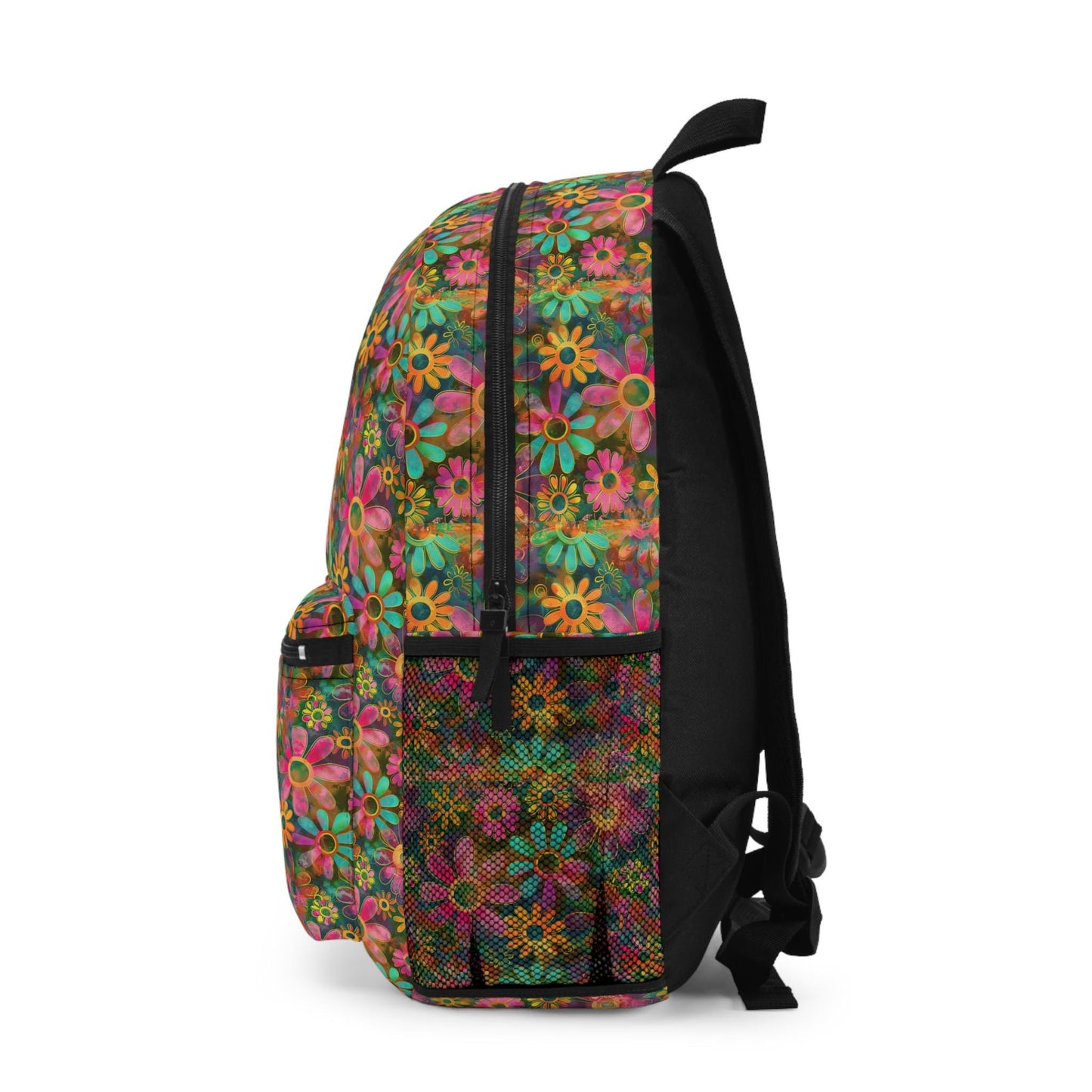 Bohemian Floral Backpack, Colorful School Bag, Trendy Tote for Students, Eco-Friendly Travel Pack, Gift for Nature Lovers
