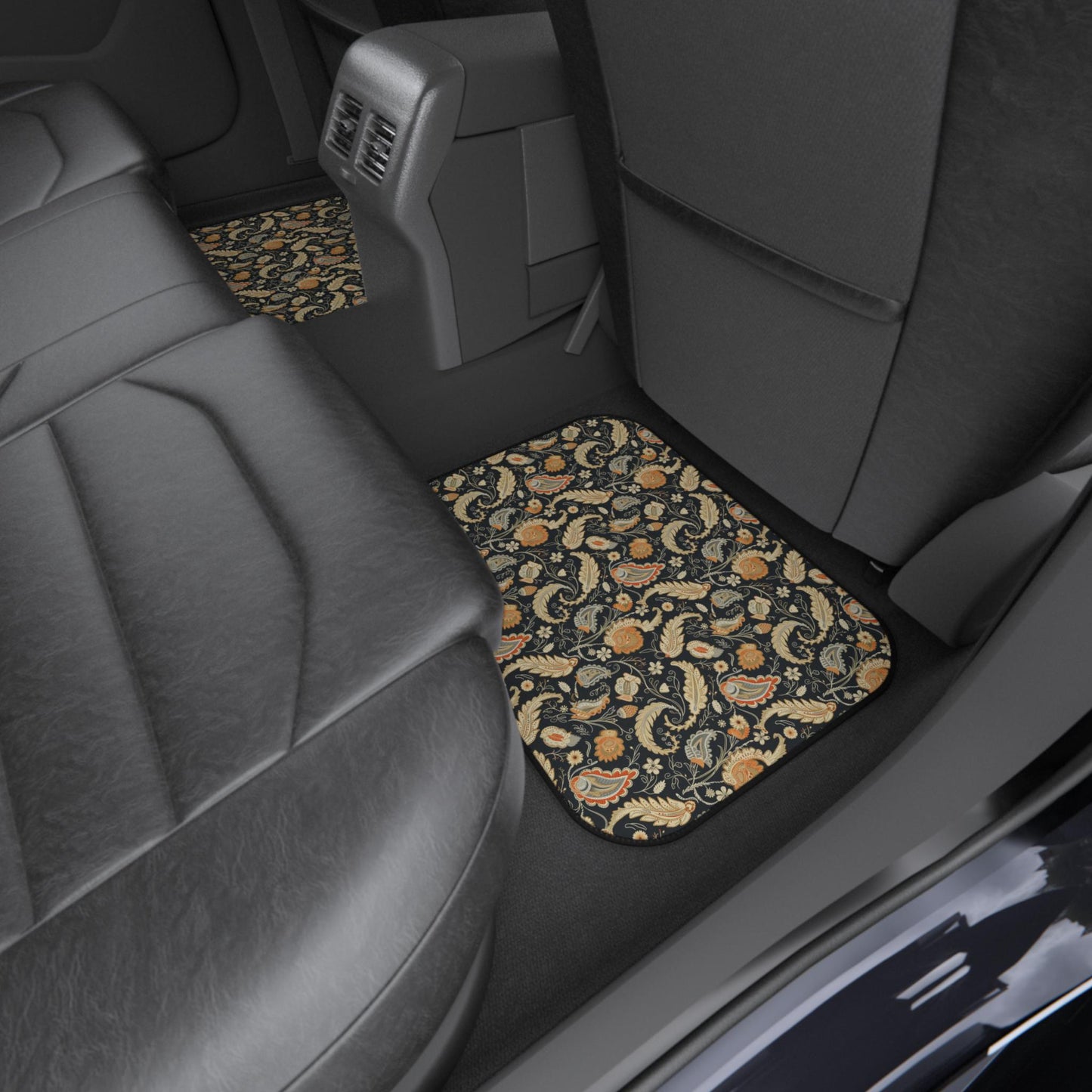 Bohemian Car Mats Set of 4, Artistic Auto Flooring, Vintage Style Car Accessories, Unique Gift for Travelers, Car Decor