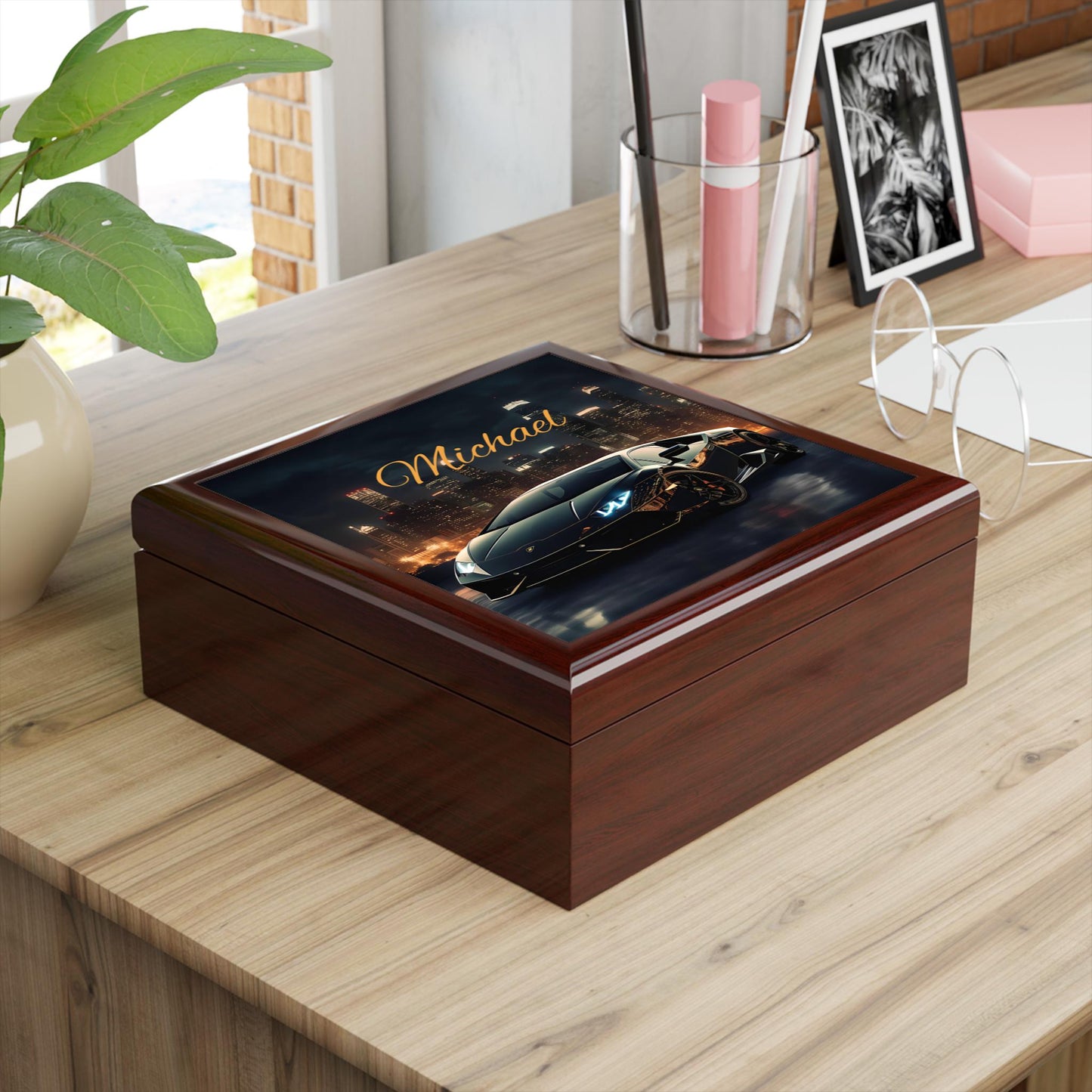 Personalized Car Lover's Jewelry Box, Custom Name Gift for Him, Unique Storage for Accessories, Birthday, Christmas, Anniversary