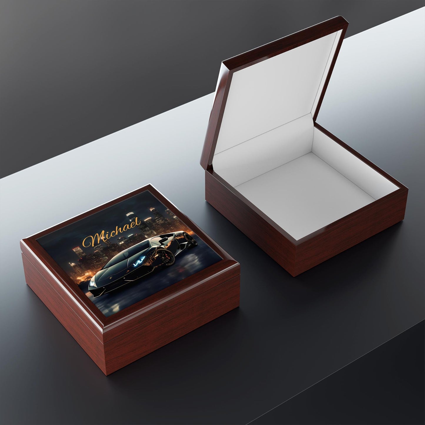 Personalized Car Lover's Jewelry Box, Custom Name Gift for Him, Unique Storage for Accessories, Birthday, Christmas, Anniversary